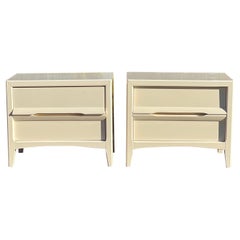Mid-Century Modern Sculptural Enameled Nightstands, a Pair
