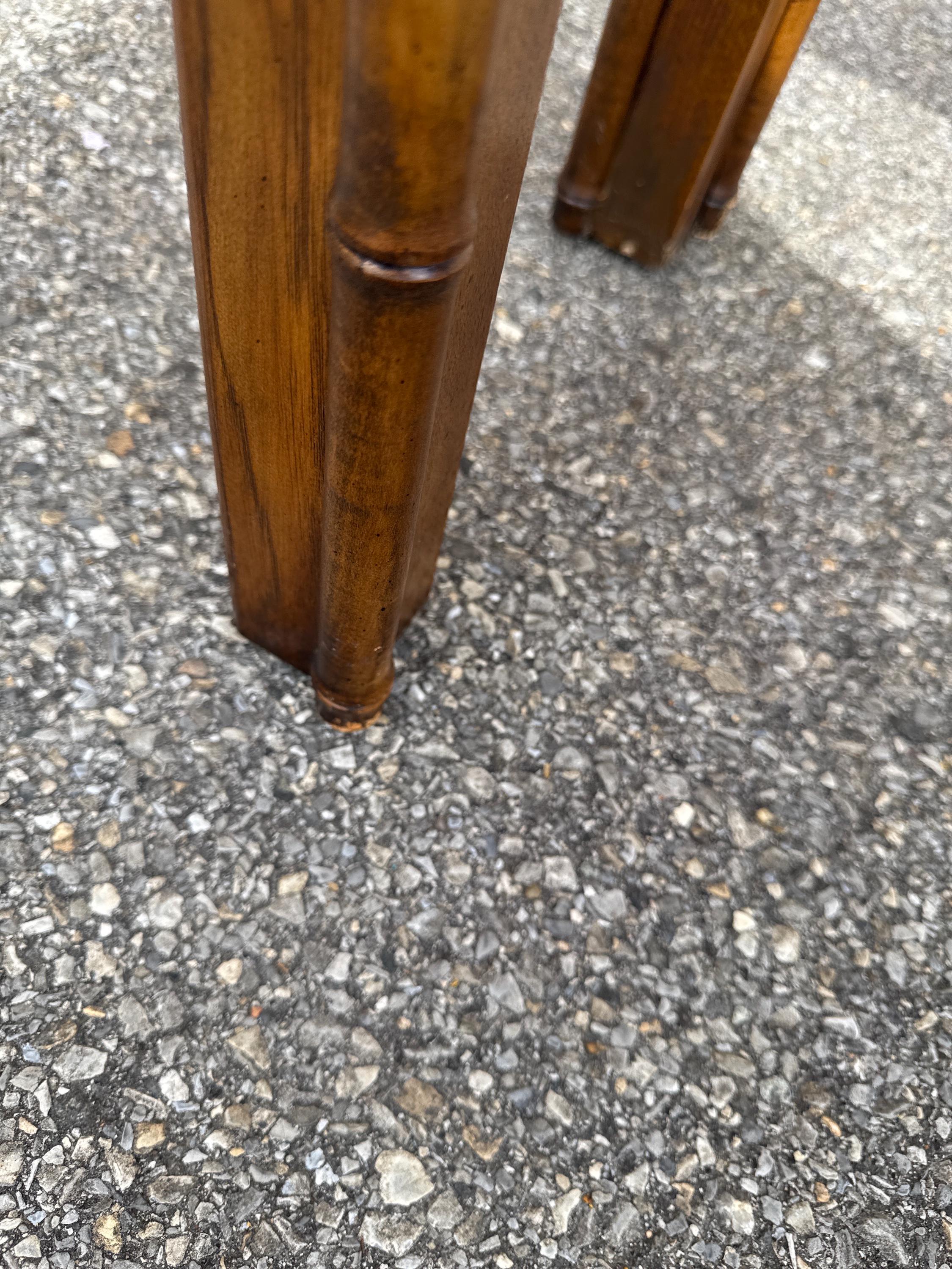 Mid-Century Modern Sculptural Faux Bamboo Console Table For Sale 4