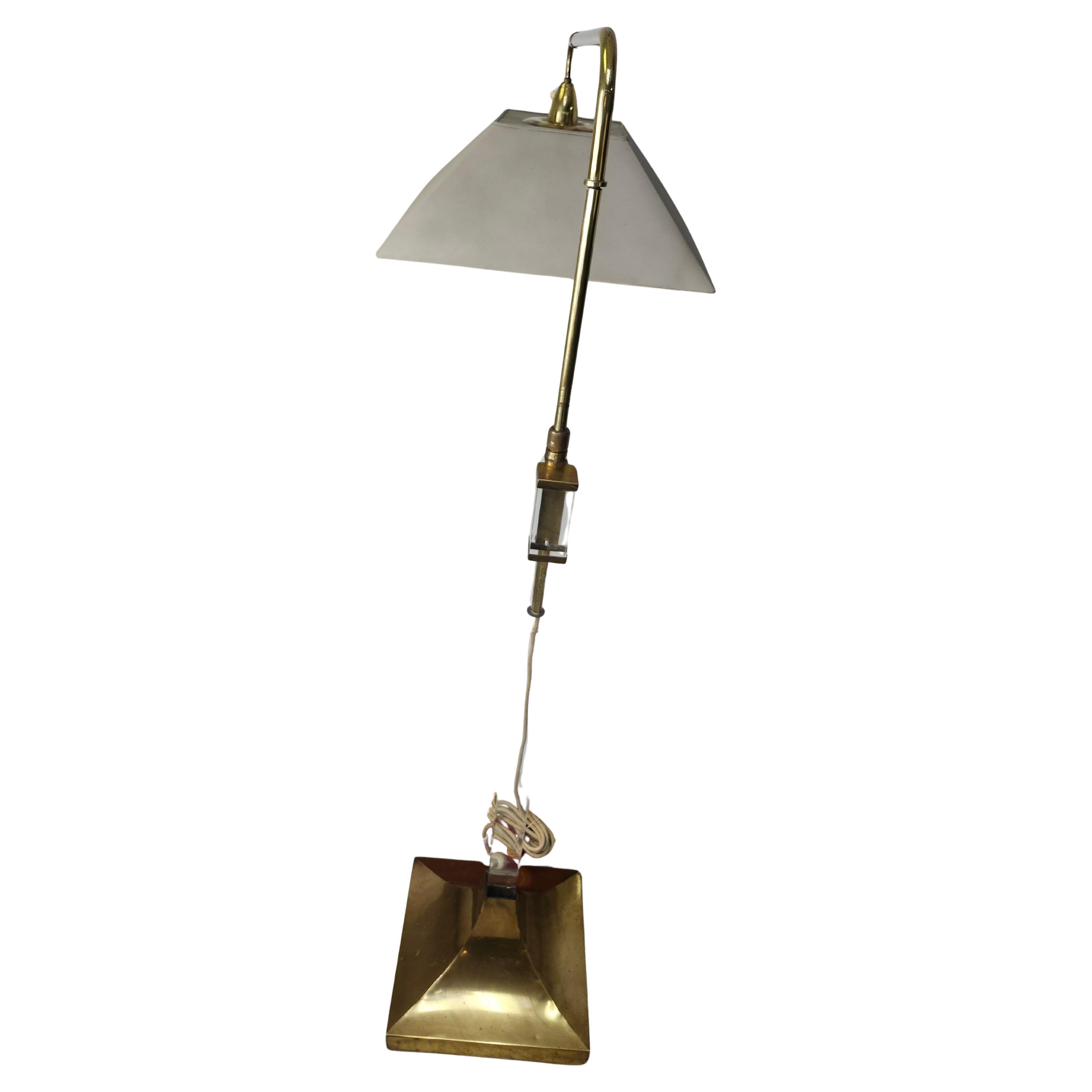 Mid-Century Modern Sculptural Floor Lamp Brass 
Lucite Charles Hollis Jones For Sale