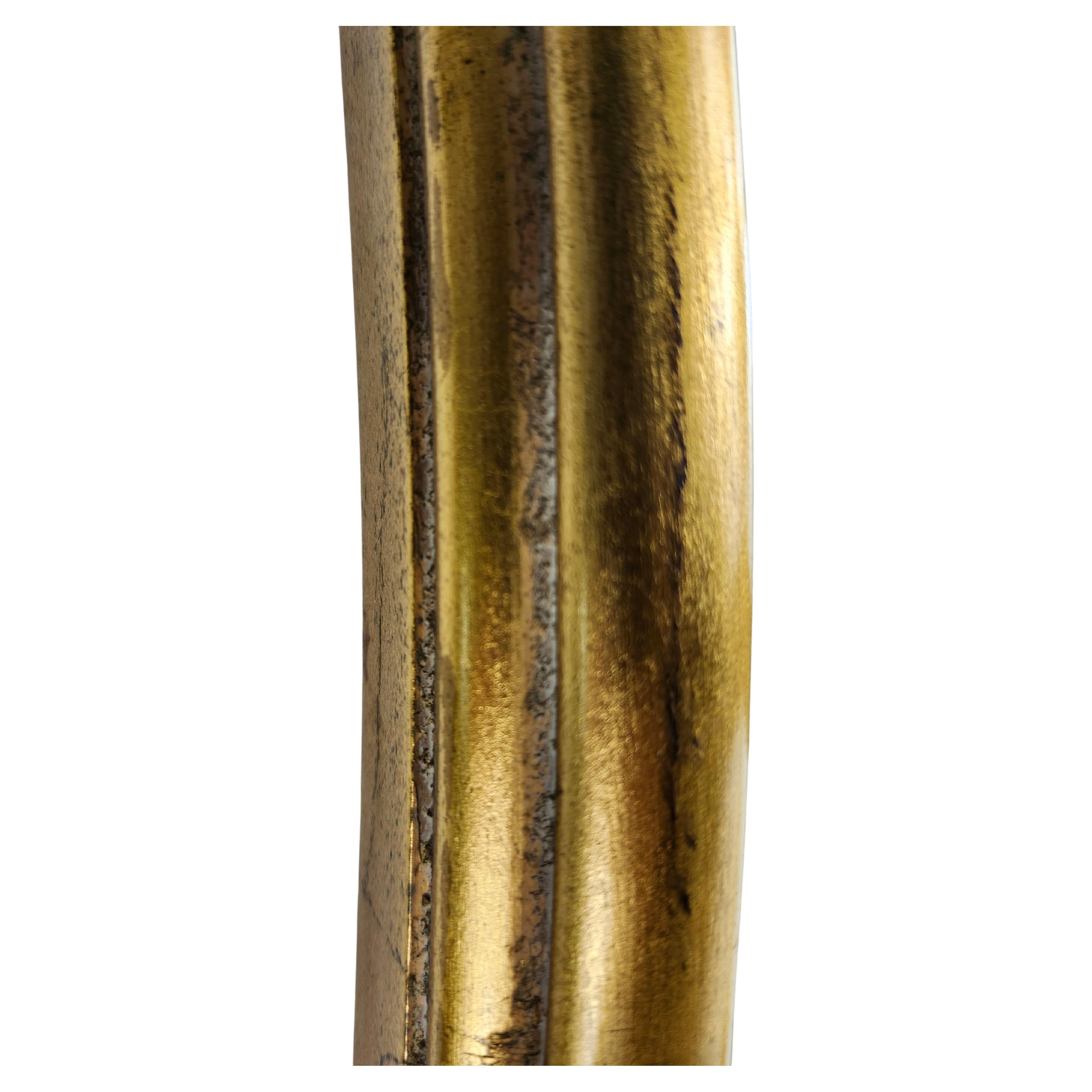 American Mid Century Modern Sculptural Gilt Wood Wall Mirror by Tommi Parzinger For Sale