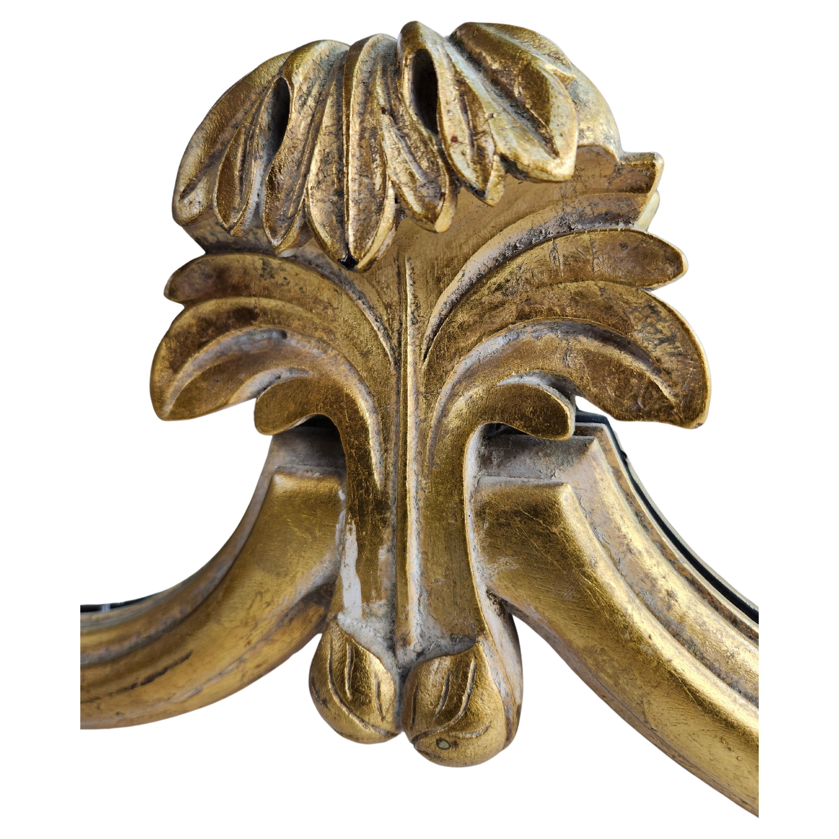 Mid Century Modern Sculptural Gilt Wood Wall Mirror by Tommi Parzinger In Good Condition For Sale In Port Jervis, NY