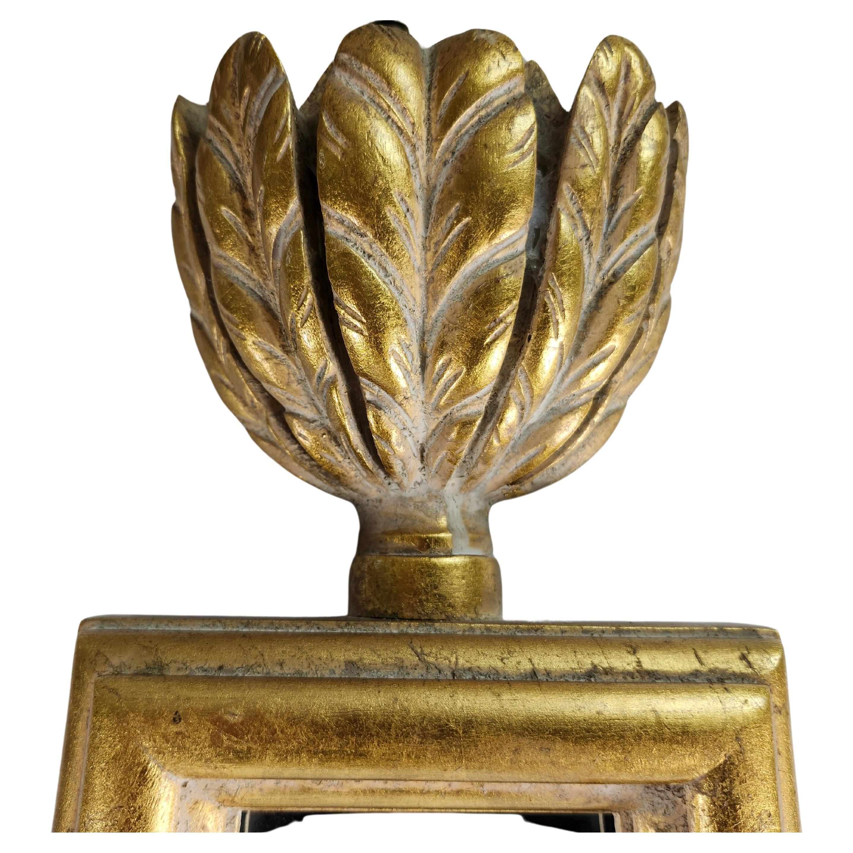 Mid-20th Century Mid Century Modern Sculptural Gilt Wood Wall Mirror by Tommi Parzinger For Sale