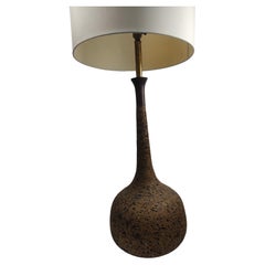 Lámparas de mesa escultóricas modernas de mediados de siglo en forma de calabaza de corcho con nogal C1960