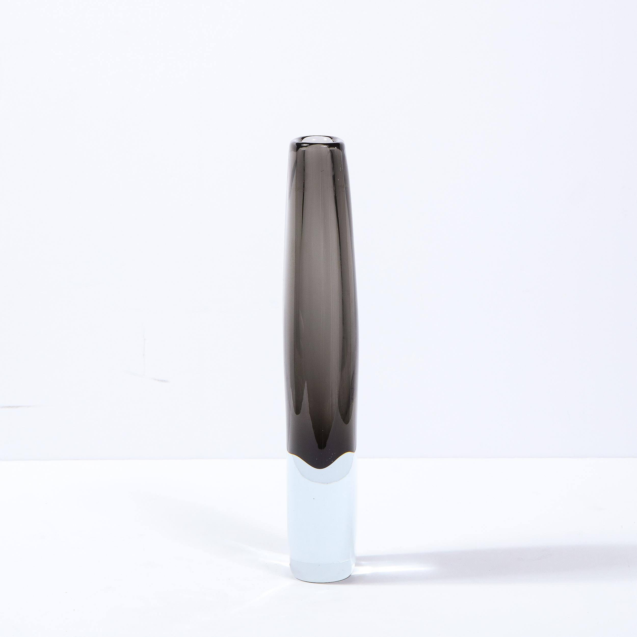 Mid-20th Century Mid-Century Modern Sculptural Grey and Translucent Glass Vase by Holmegaard