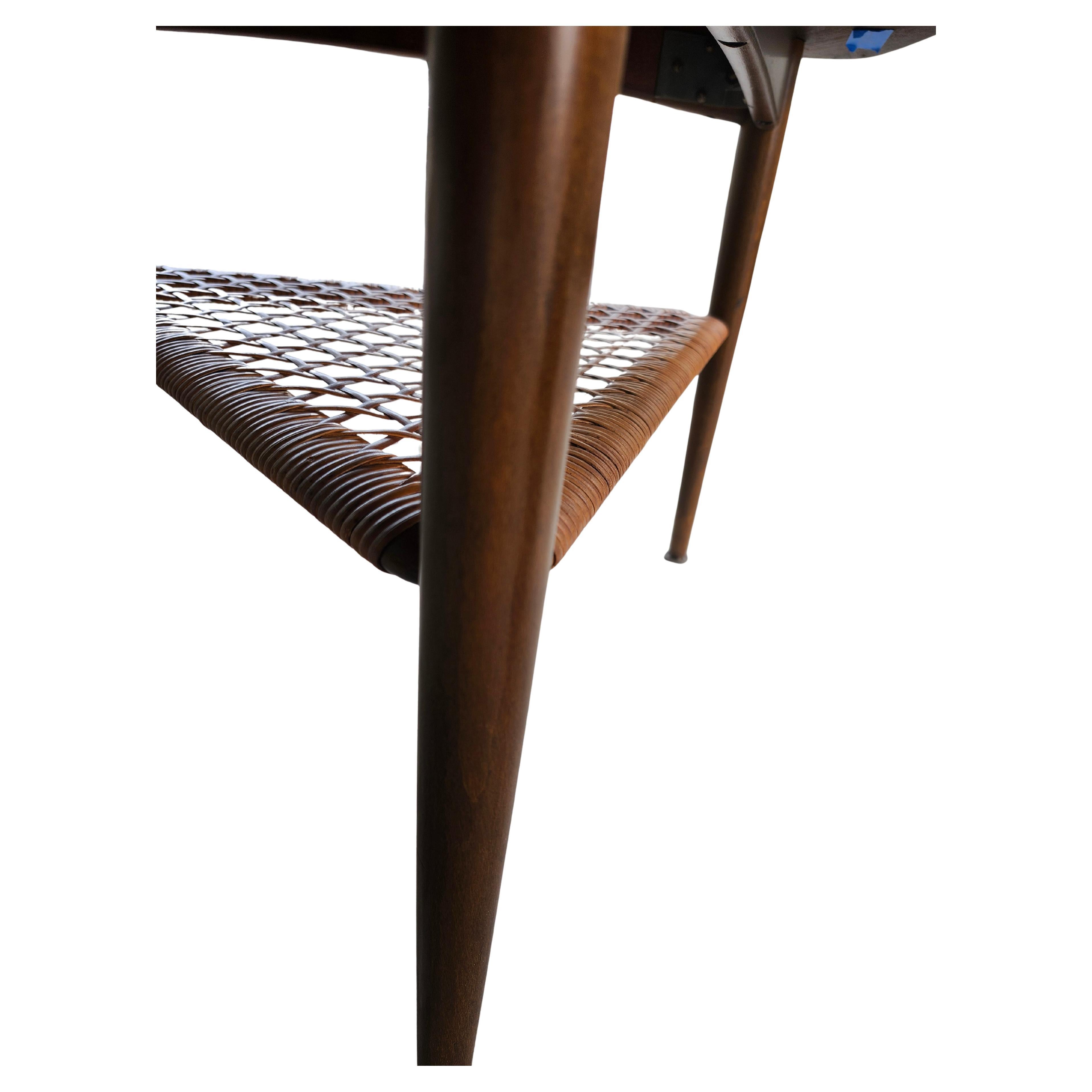 Scandinavian Modern Mid Century Modern Sculptural Guitar Pick End Table attributed to Poul Jensen