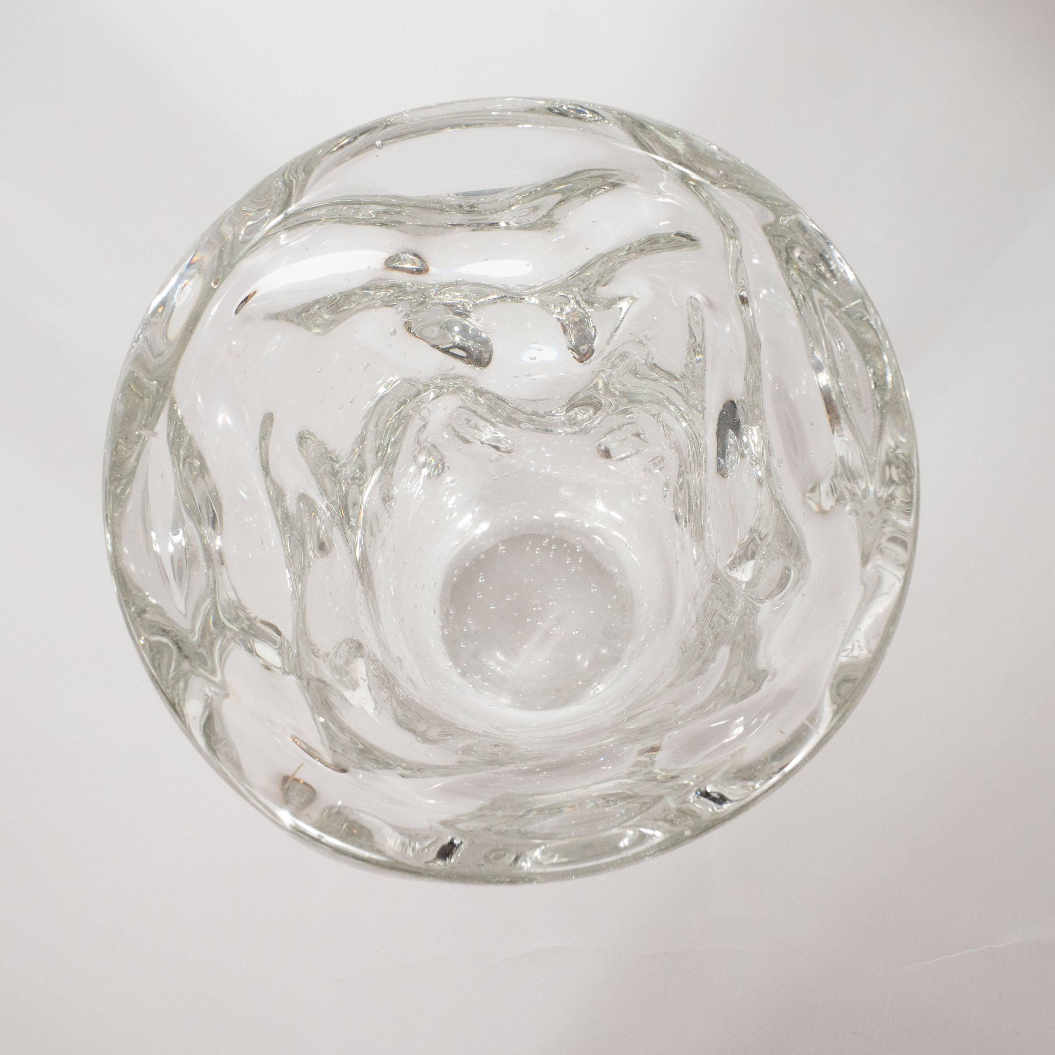 Mid-Century Modern Sculptural Handblown Glass Vase by Charles Schneider In Excellent Condition In New York, NY