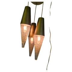 Mid-Century Modern Sculptural "ICE" 3 Light Pendant Chandelier by Raak Amsterdam