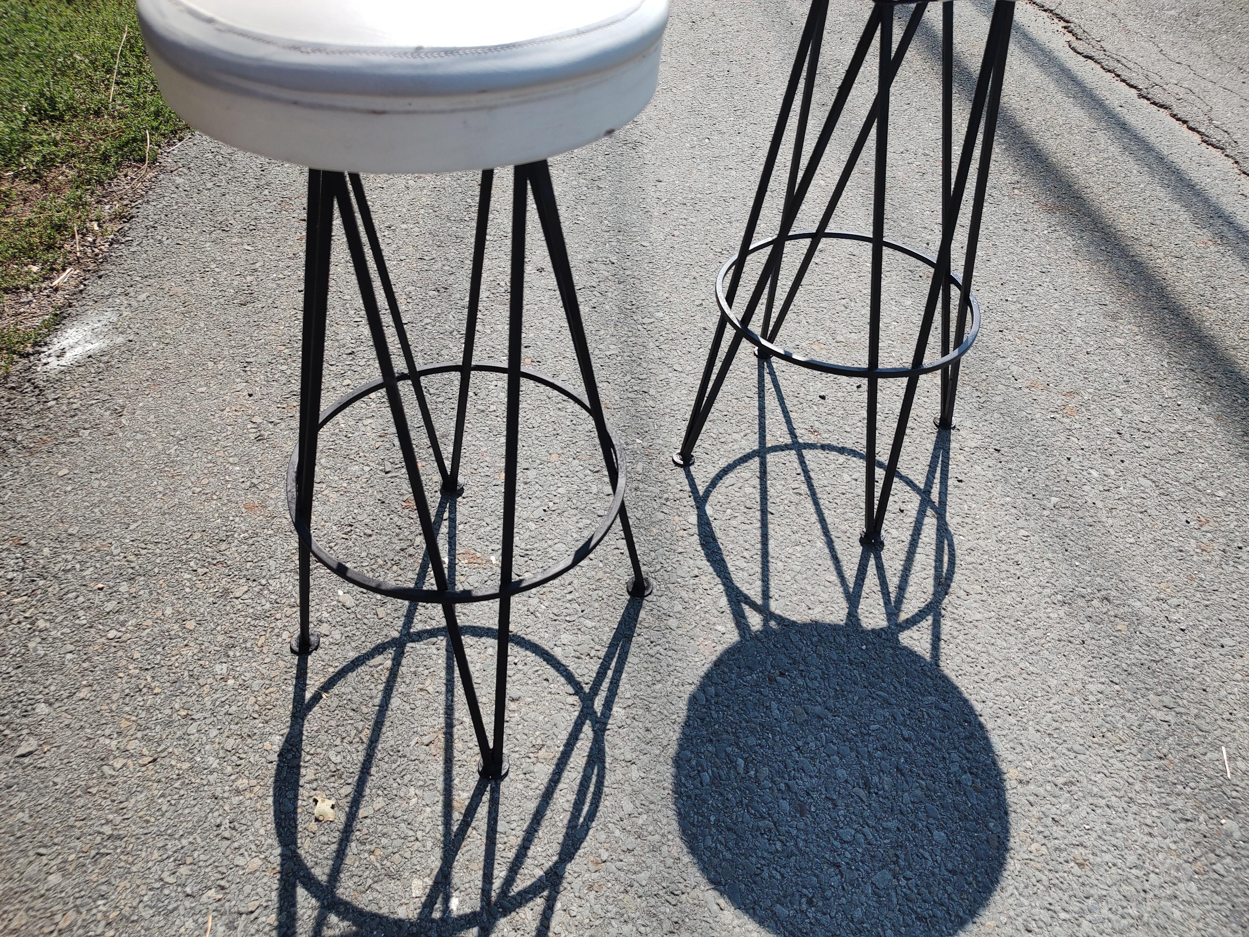 Mid-20th Century Mid-Century Modern Sculptural Iron Bar Stools 4 Available For Sale