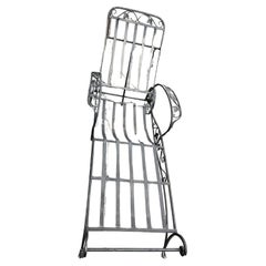 Mid-Century Modern Sculptural Iron Outdoor Chaise Lounge Chairs by Salterini