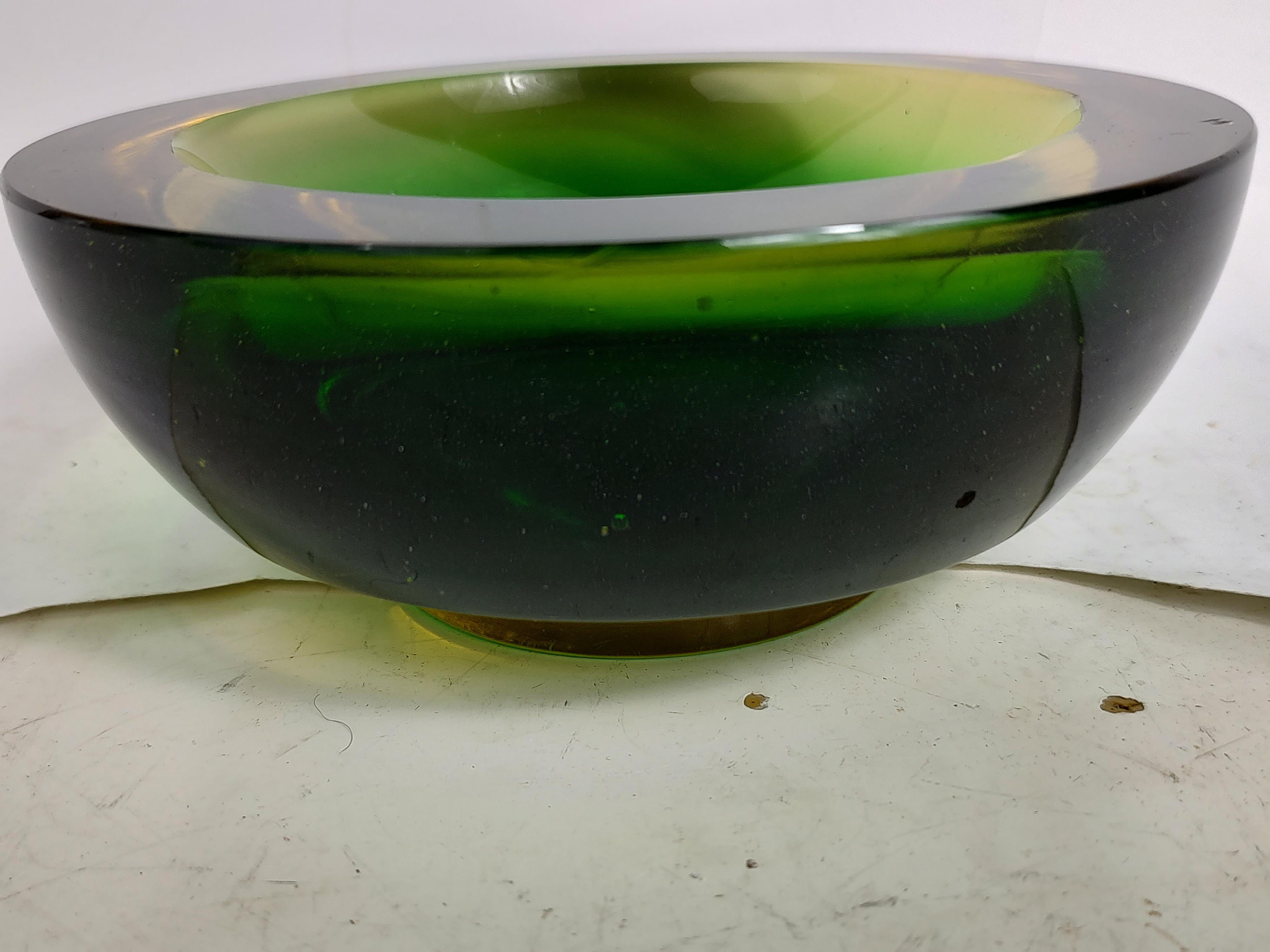 Mid-20th Century Mid-Century Modern Sculptural Italian Murano Art Glass Bowl Vase