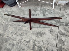 Mid-Century Modern Sculptural "Jacks" Cocktail Table w Glass by Adrian Pearsall