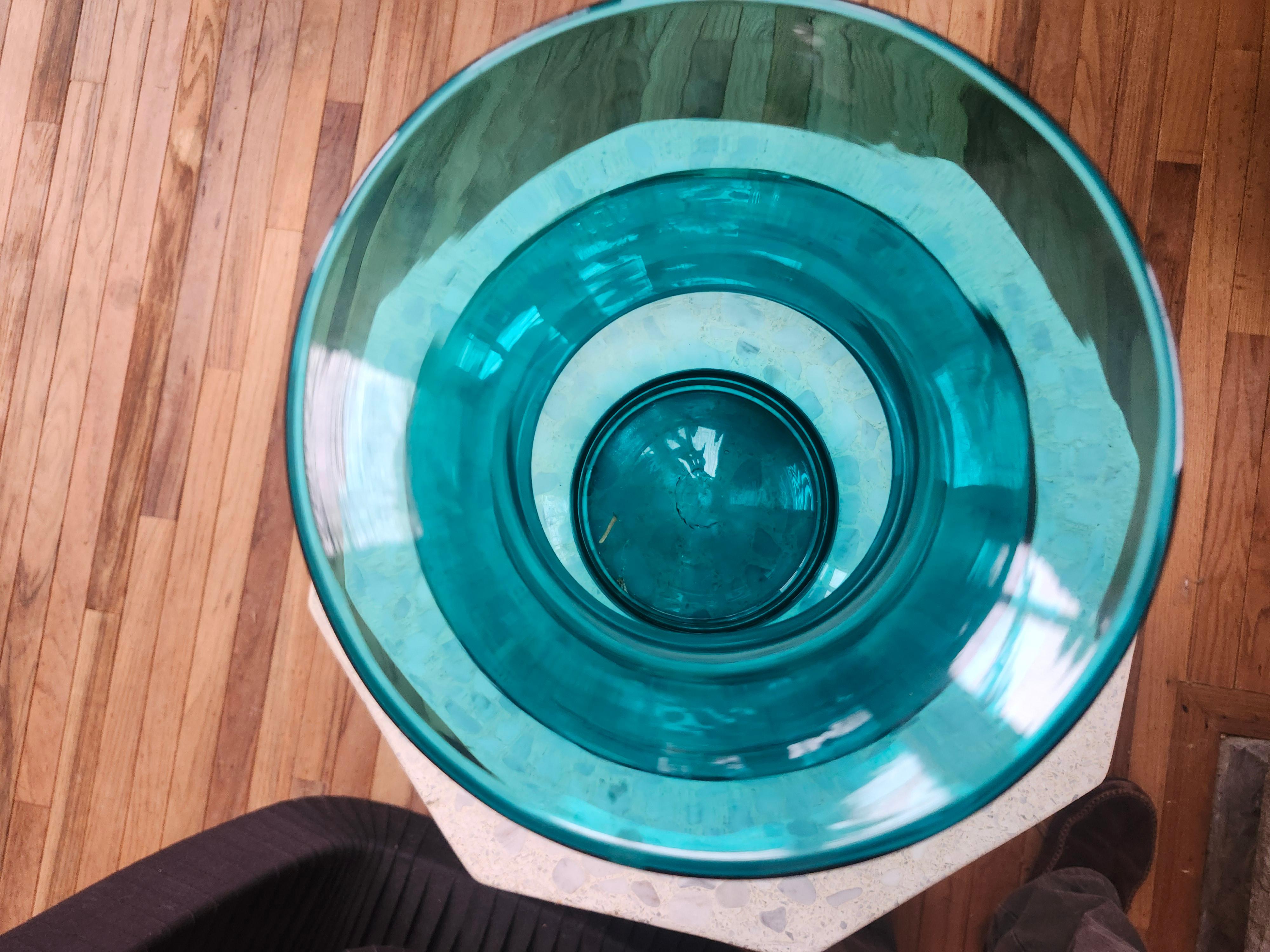 Grand vase bleu sculptural du milieu du siècle par Blenko Bottle Form C1960 en vente 5