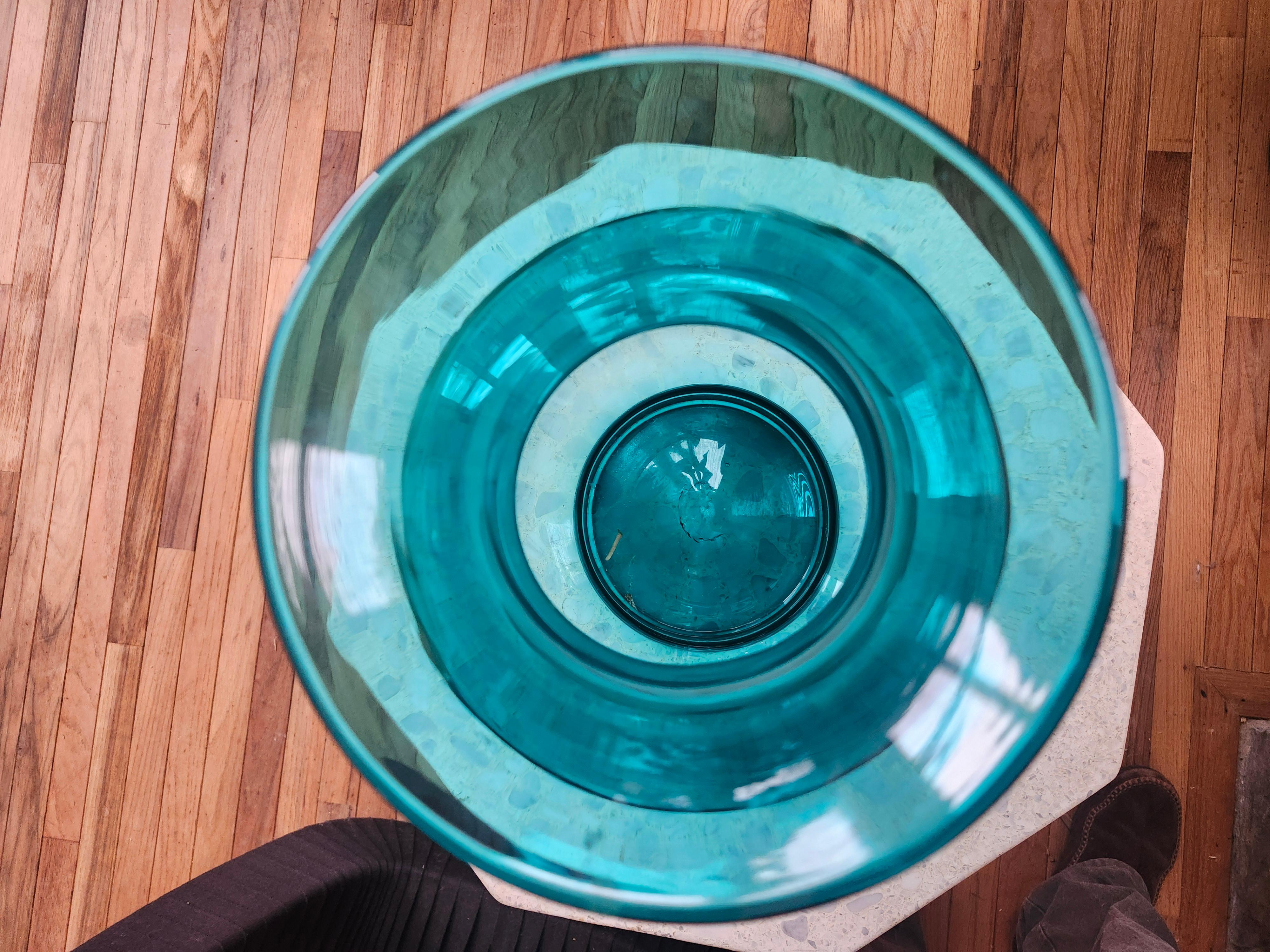 Grand vase bleu sculptural du milieu du siècle par Blenko Bottle Form C1960 en vente 6