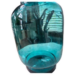 Grand vase bleu sculptural du milieu du siècle par Blenko Bottle Form C1960