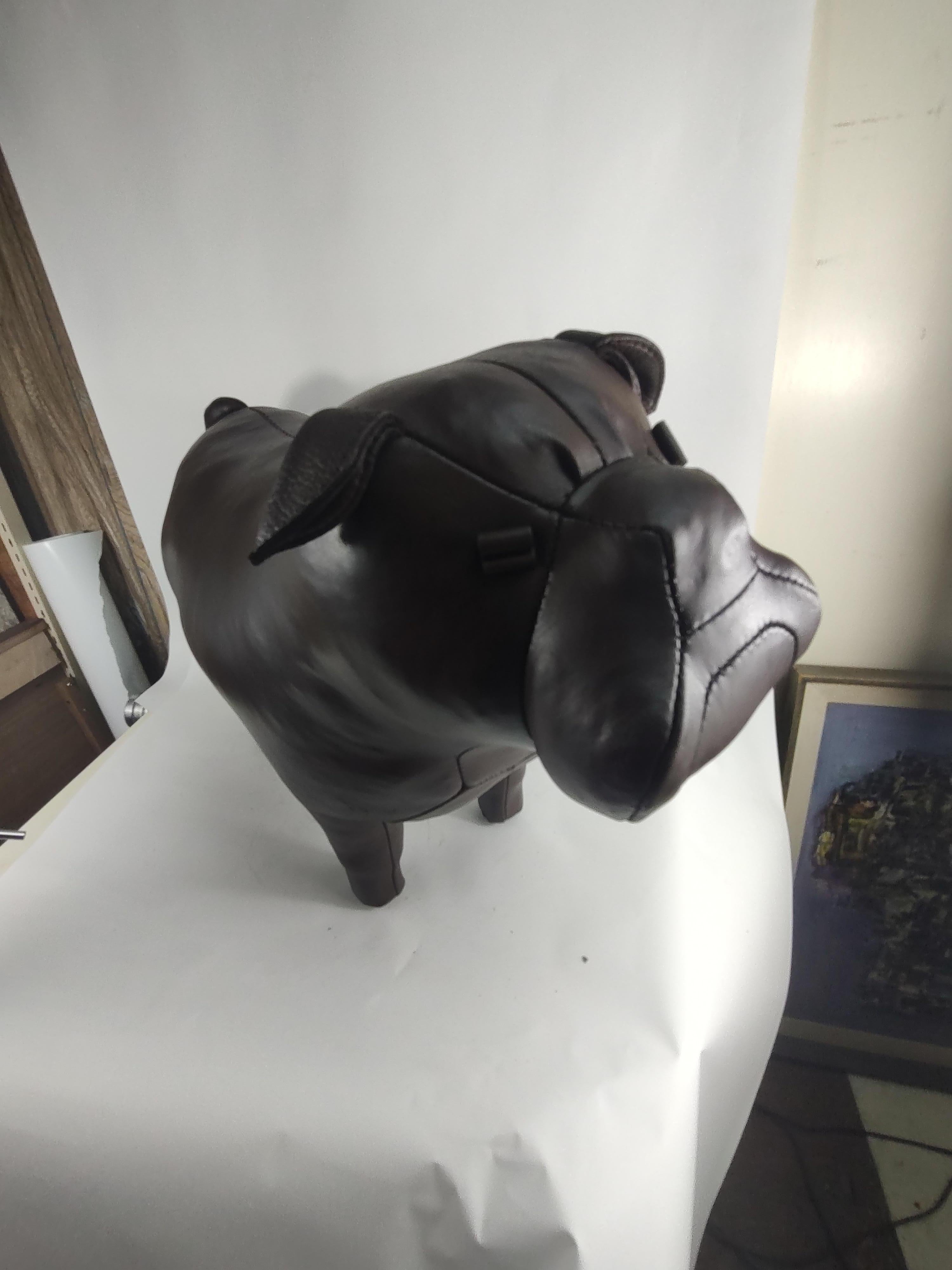 Pouf sculptural en cuir mi-siècle moderne Bulldog de Abercrombie & Fitch  en vente 11