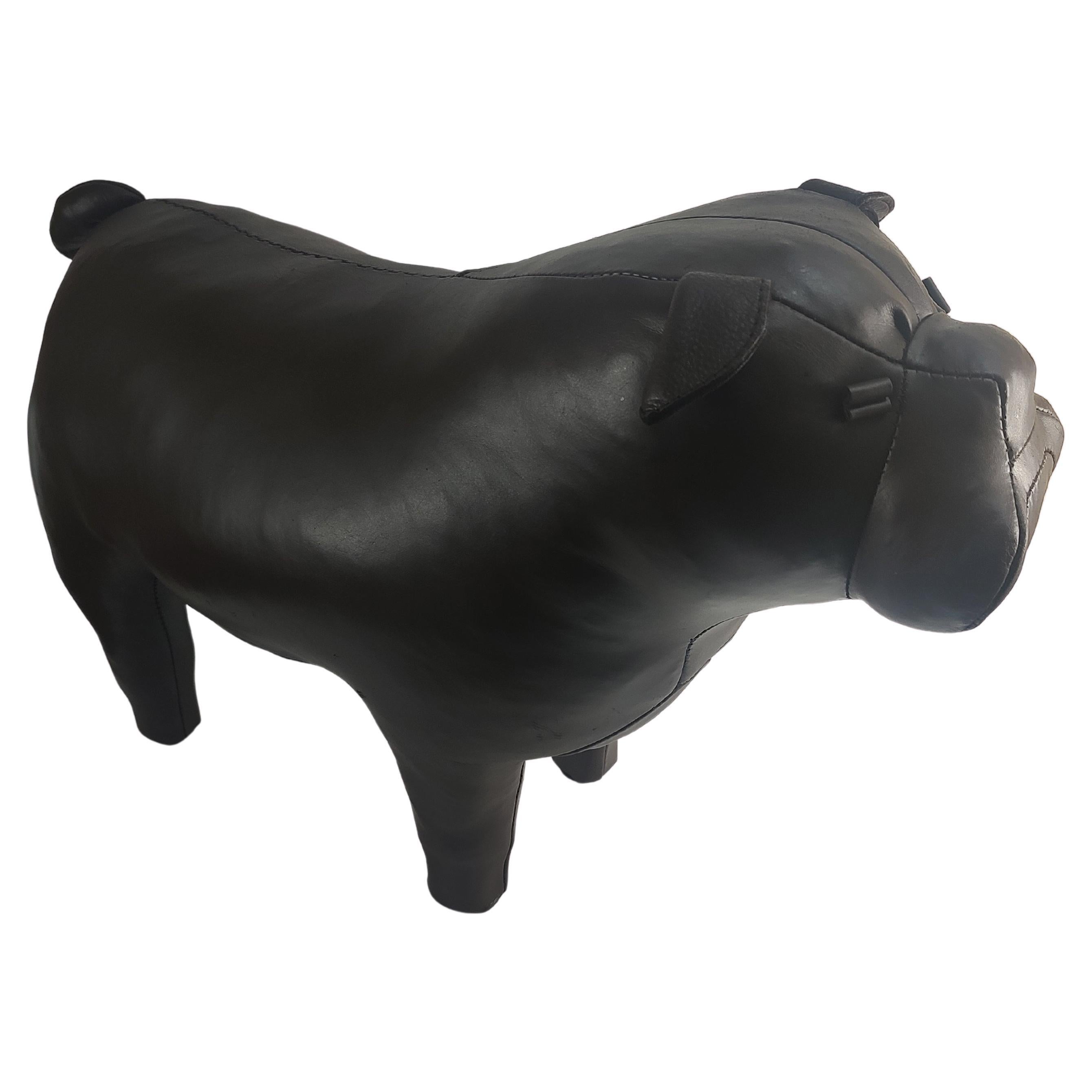 Pouf sculptural en cuir mi-siècle moderne Bulldog de Abercrombie & Fitch  en vente 4
