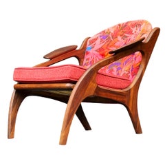 Fauteuil de salon sculptural de style « Mid-Century Modern » en noyer, par Adrian Pearsall