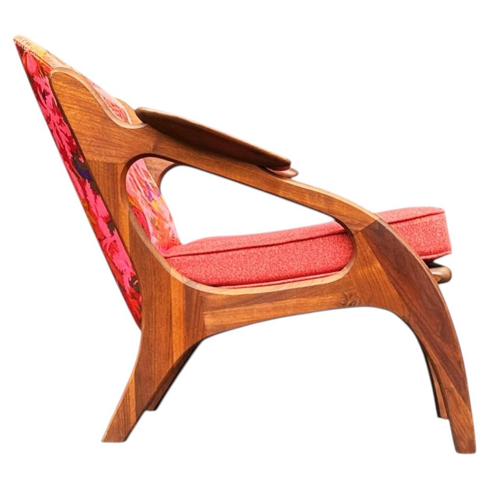 Mid-Century Modern Sculptural Lounge Arm Chair in Walnut by Adrian Pearsall