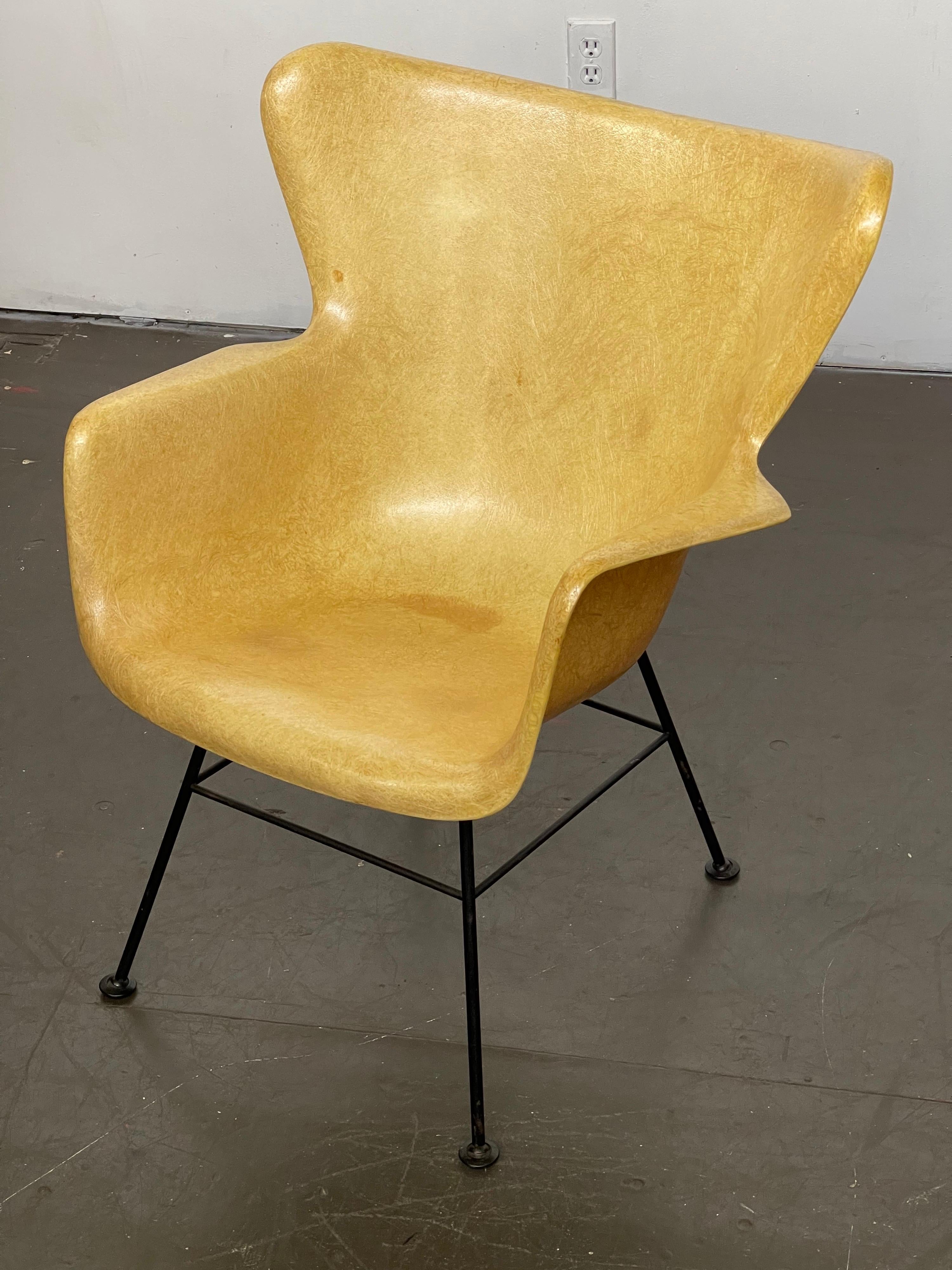 Mid-Century Modern Sculptural Lounge Chair by Lawrence Peabody for Selig Labeled 3