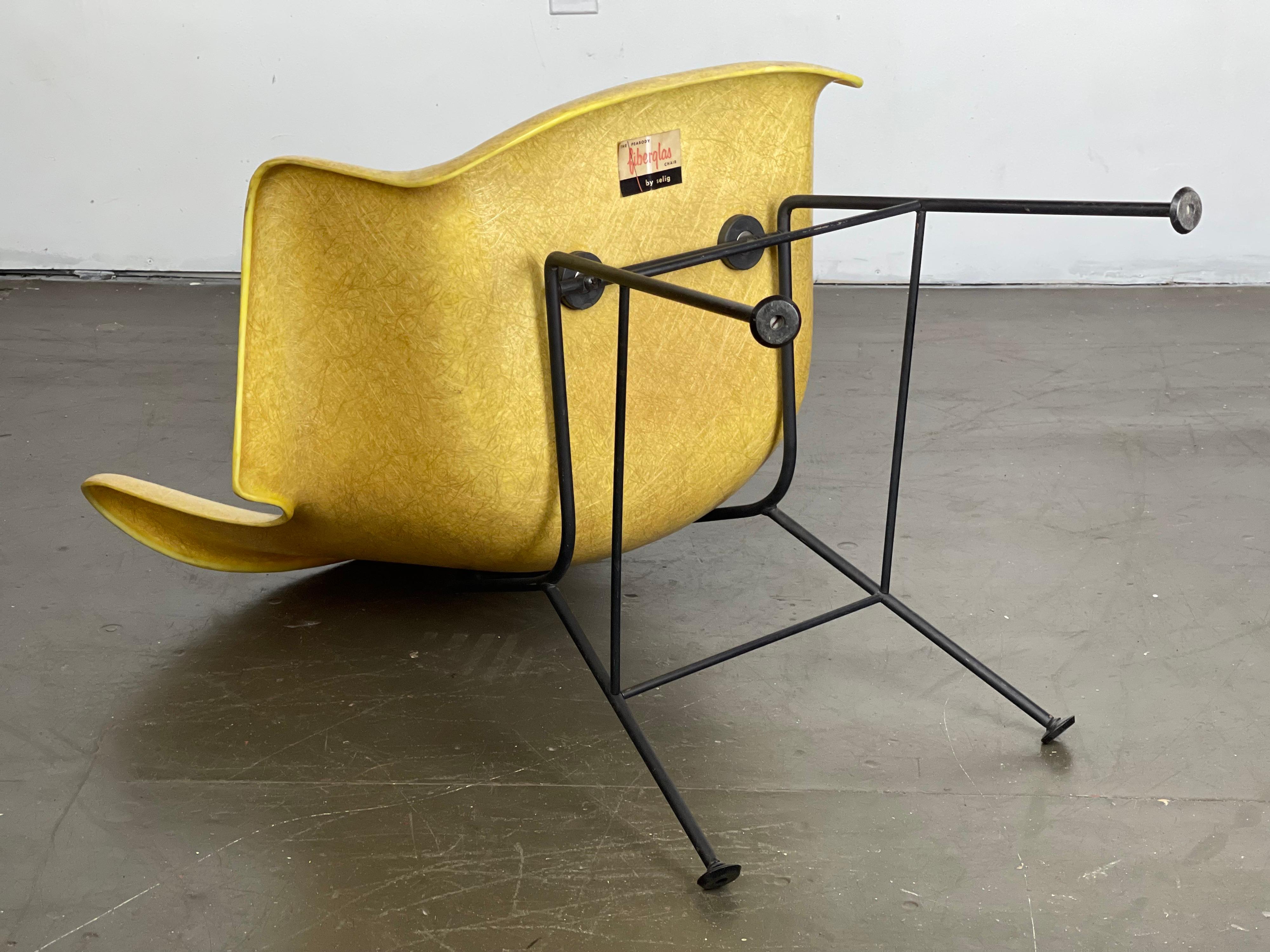 Mid-Century Modern Sculptural Lounge Chair by Lawrence Peabody for Selig Labeled 8