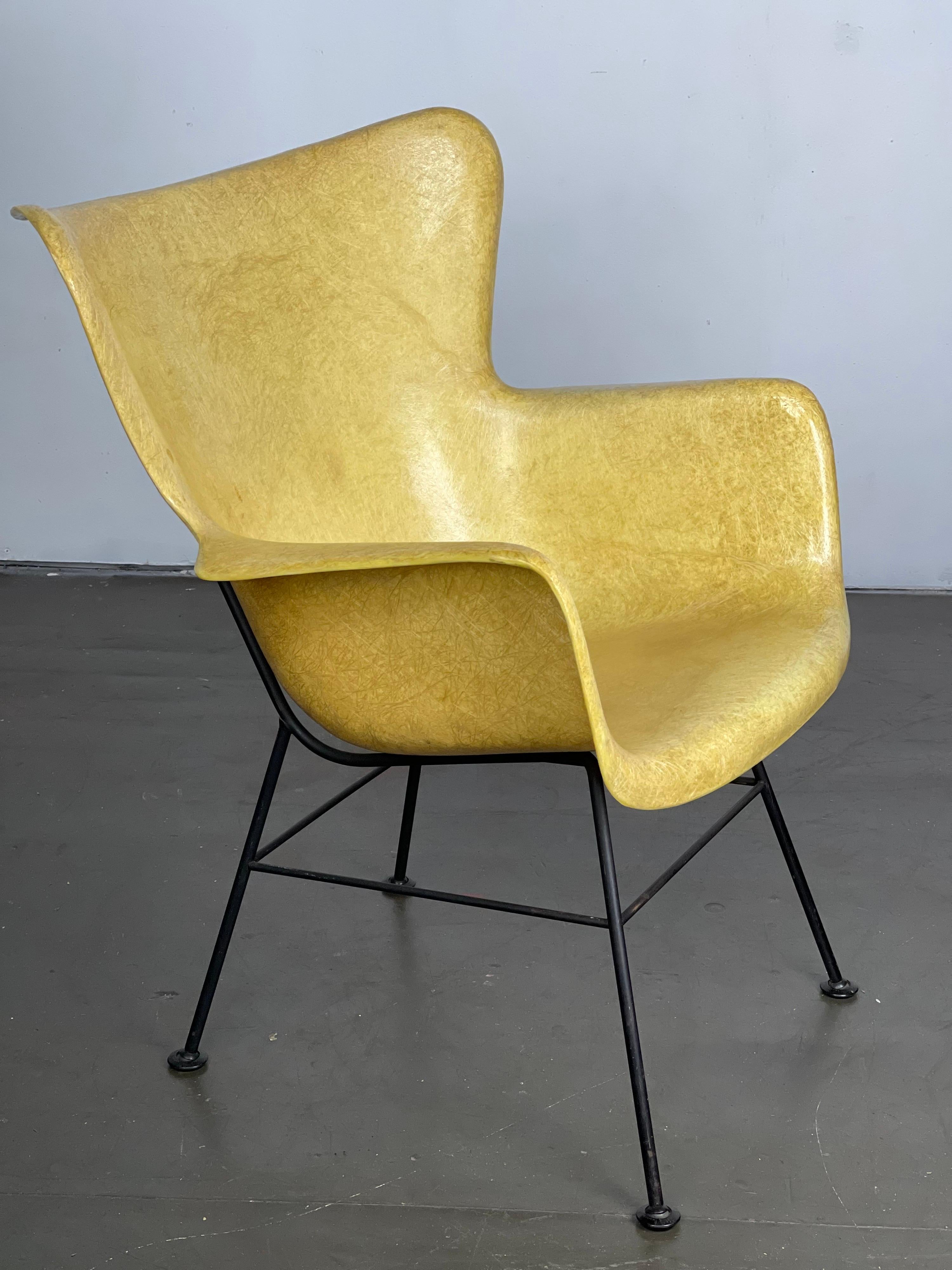 Mid-Century Modern Sculptural Lounge Chair by Lawrence Peabody for Selig Labeled In Good Condition In Framingham, MA