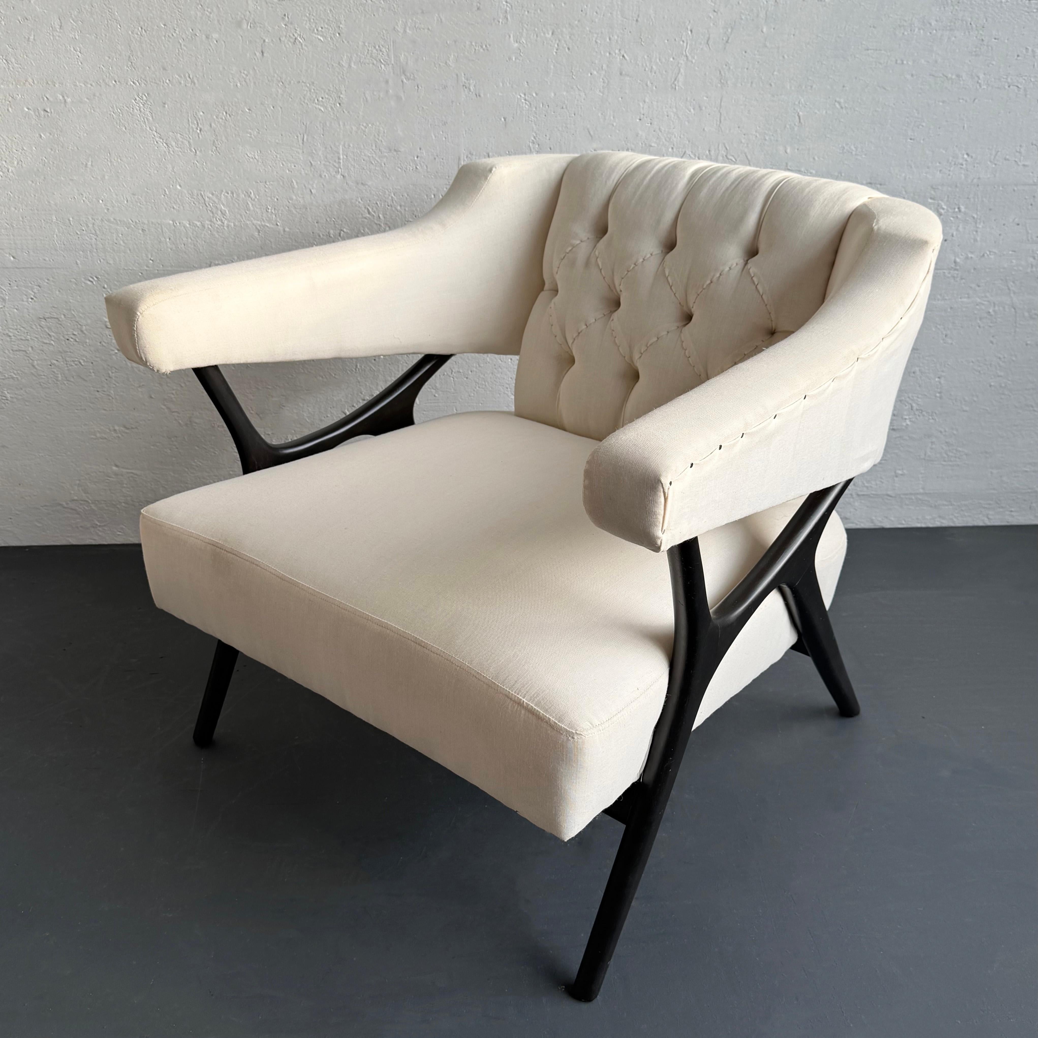 Upholstery Mid-Century Modern Sculptural Lounge Chairs By Ward Bennett For Sale