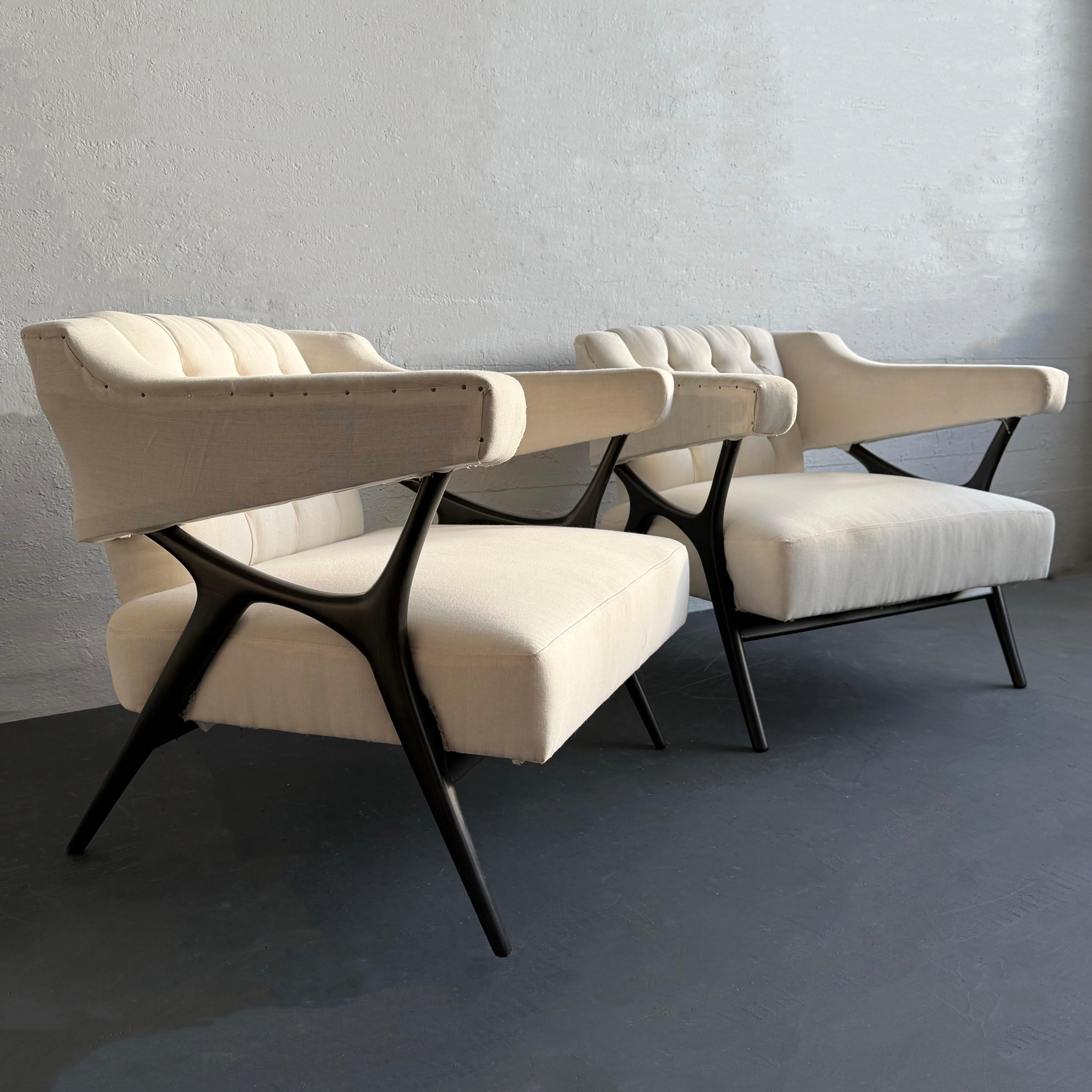 Mid-Century Modern Sculptural Lounge Chairs By Ward Bennett For Sale 1