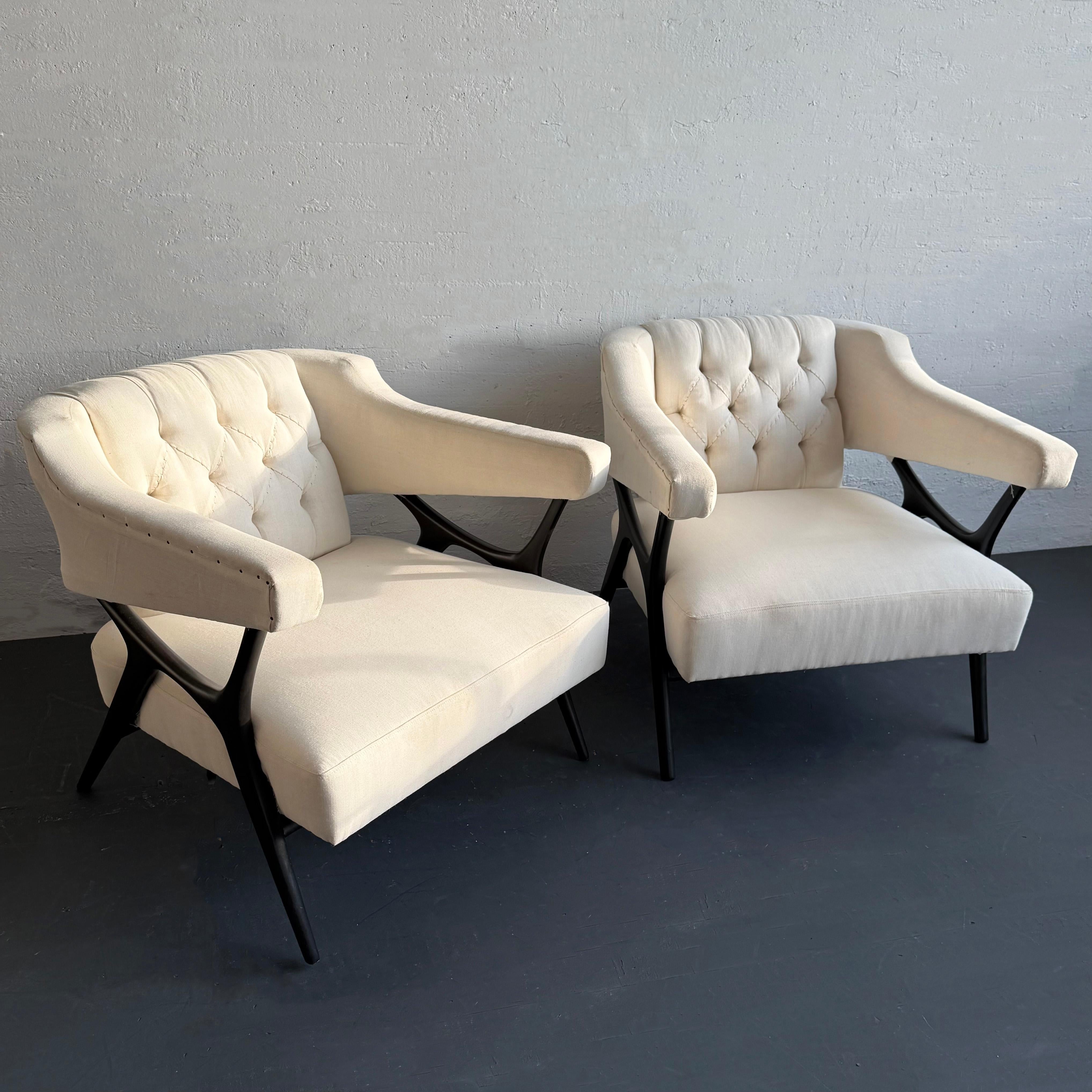 Mid-Century Modern Sculptural Lounge Chairs By Ward Bennett For Sale 2