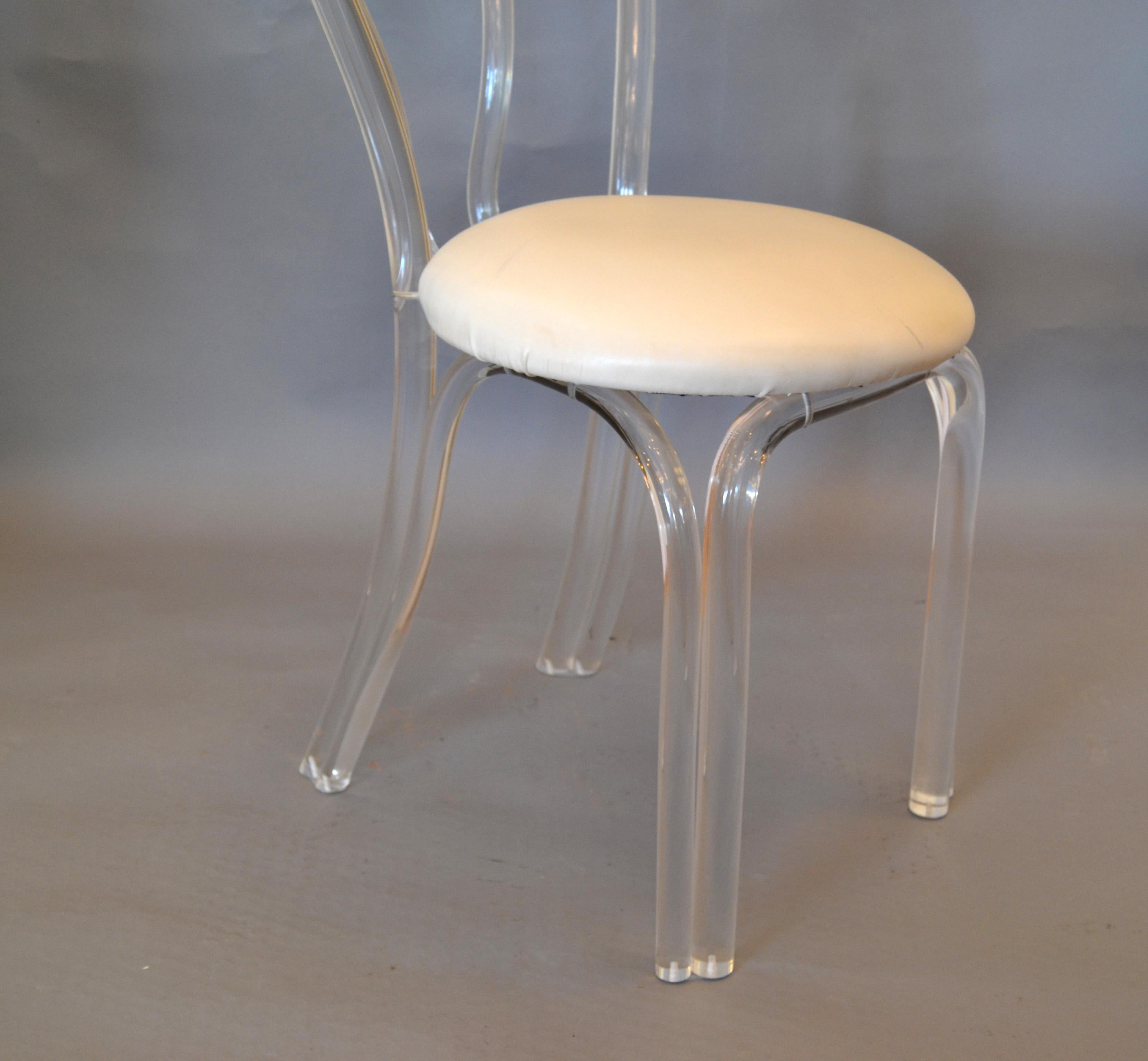 Mid-Century Modern Sculptural Lucite Desk or Vanity Chair 4