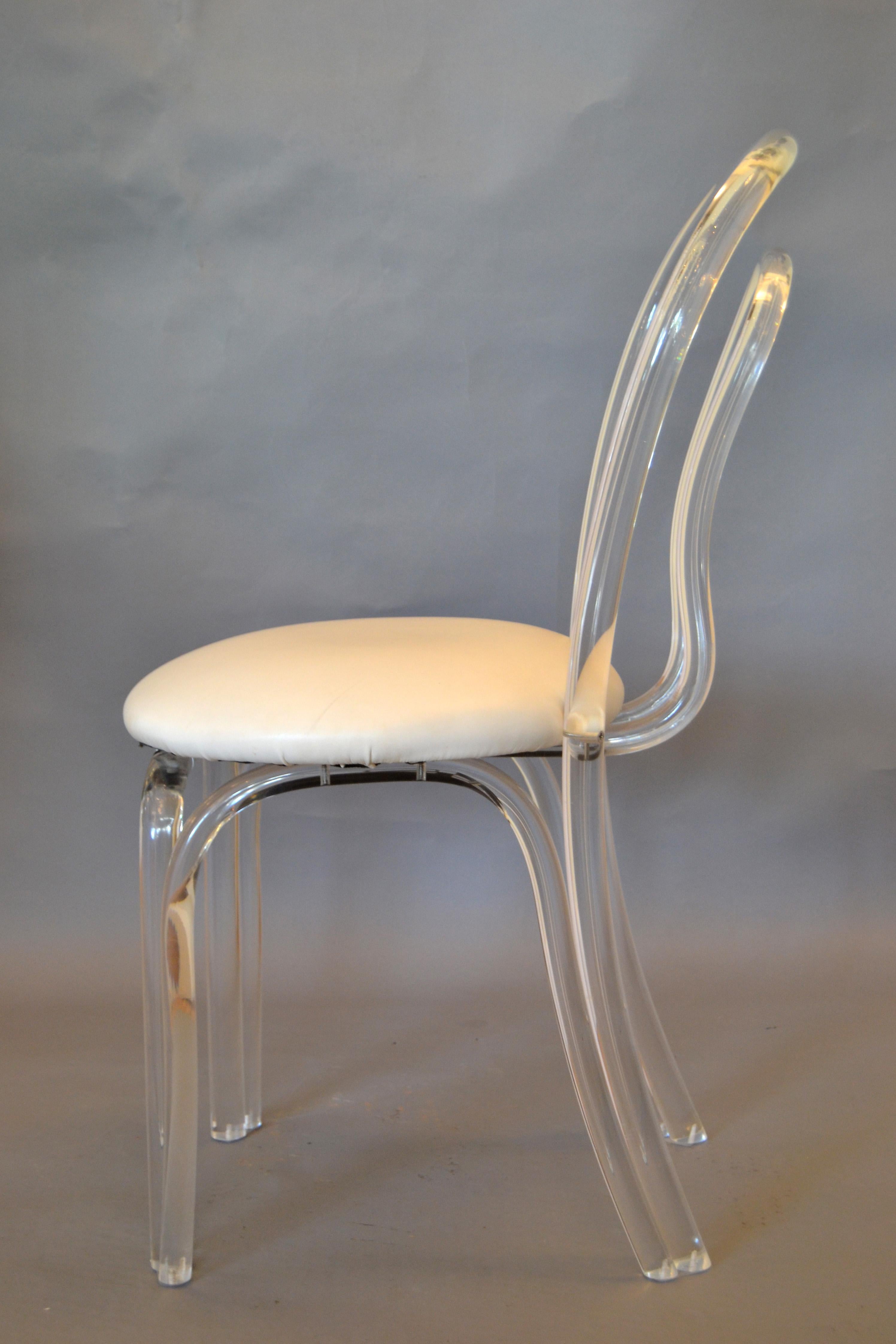 American Mid-Century Modern Sculptural Lucite Desk or Vanity Chair