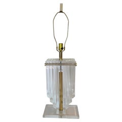 Lampada da tavolo scultorea in lucite in stile Mid-Century Modern, anni '70