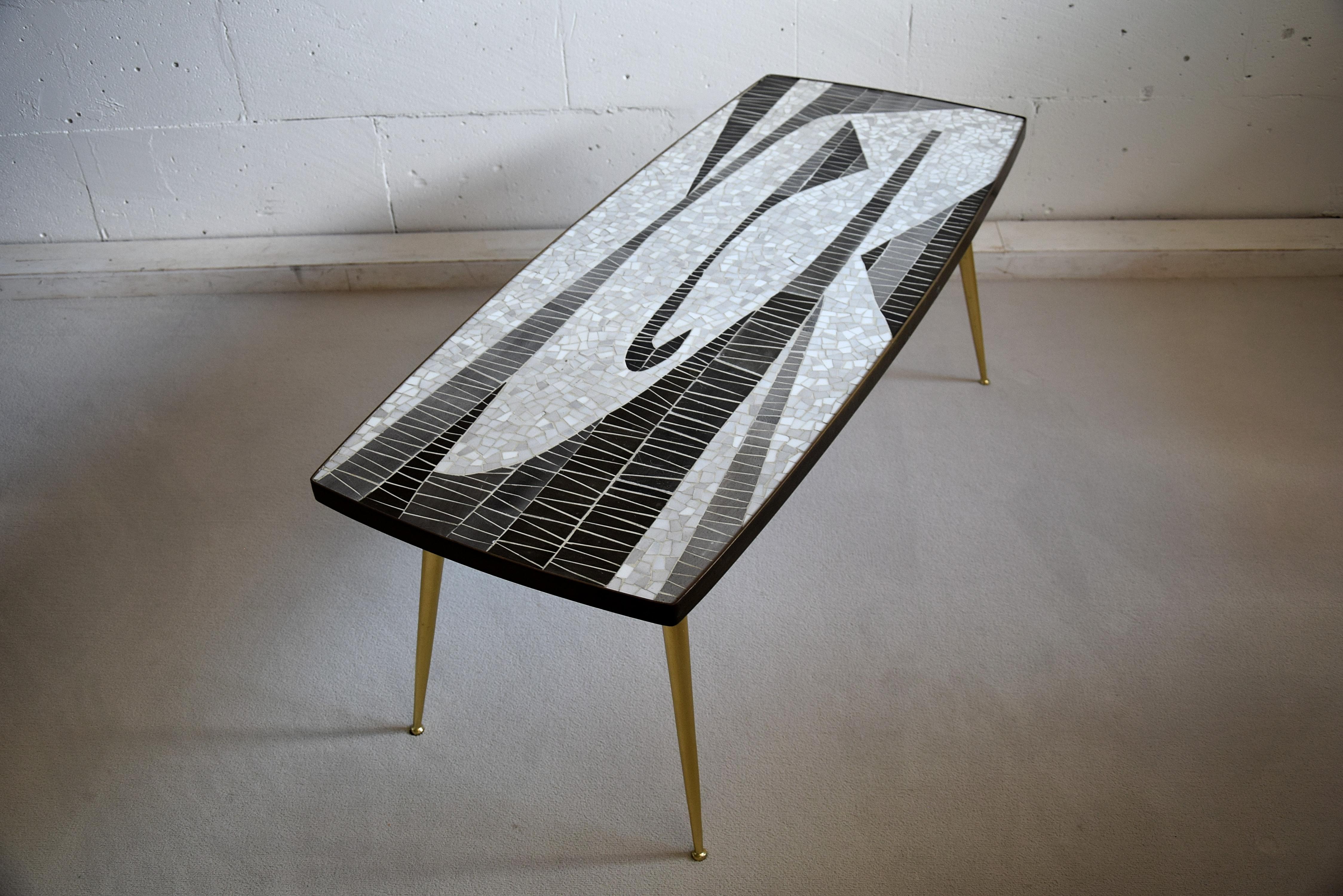 German Mid-Century Modern Sculptural Mosaic Coffee Table by Berthold Muller For Sale