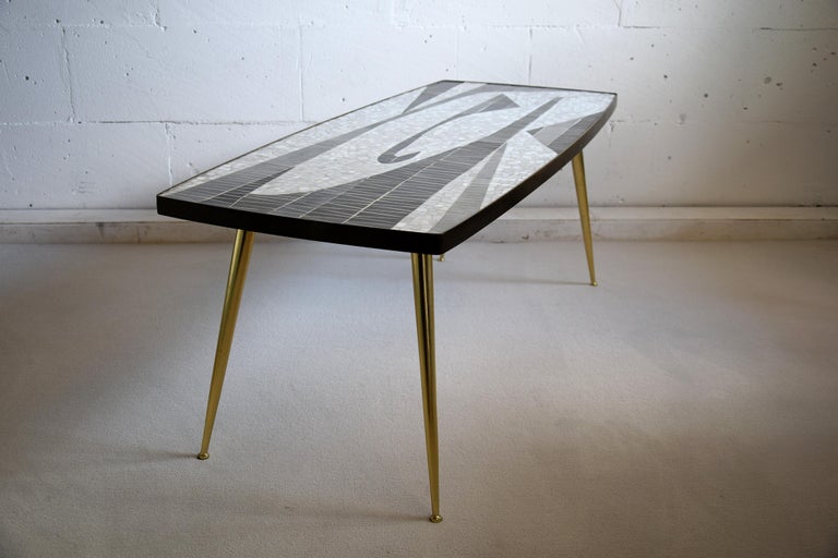 Stone Mid-Century Modern Sculptural Mosaic Coffee Table by Berthold Muller For Sale