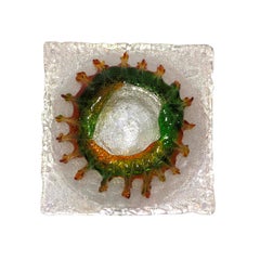 Mid-Century Modern Sculptural Murano Glass "Atol" Heavy Light Shade, Italy 1960s