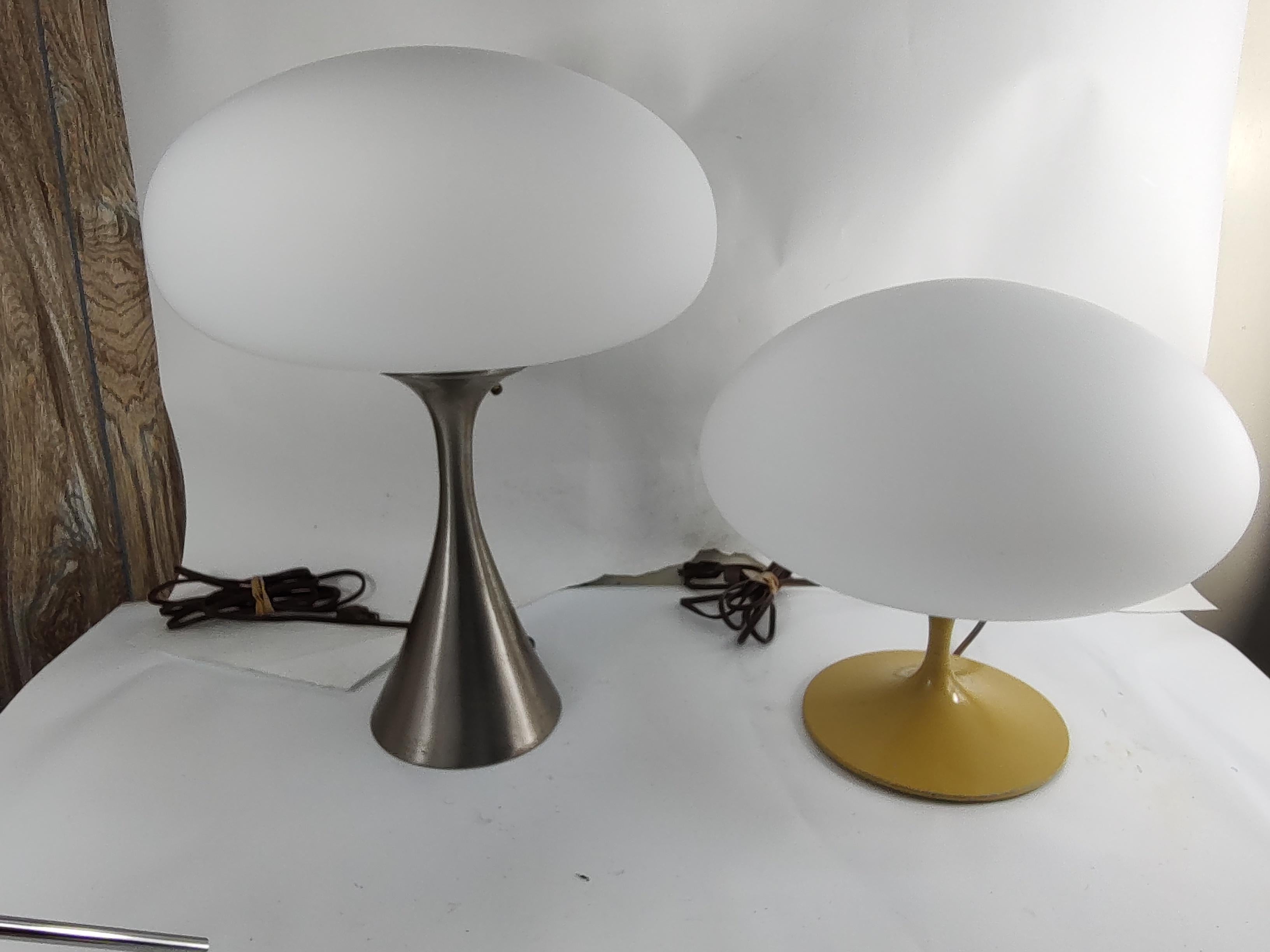 Art Glass Mid Century Modern Sculptural Mushroom Table Lamps by Laurel Lamp Co. C1965 For Sale