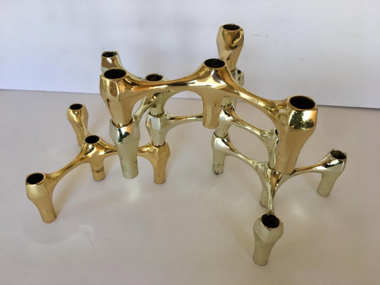 MidCentury Modern Sculptural Nagel Style Modular Candlestick Holders