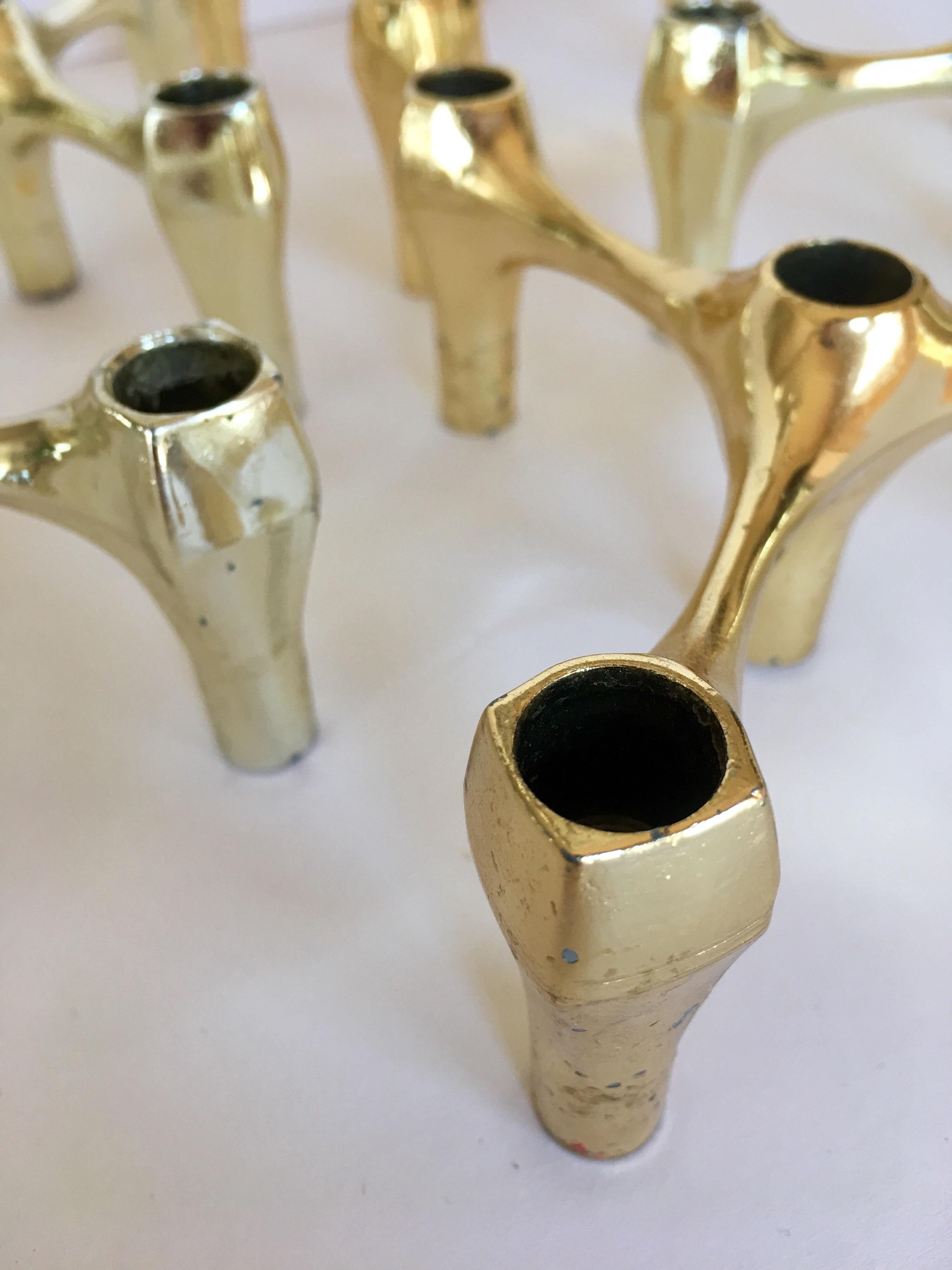 Mid-Century Modern Sculptural Nagel Style Modular Candlestick Holders 2