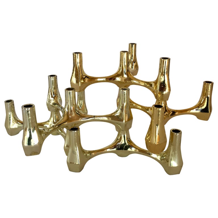 Mid Century Modern Sculptural Nagel Style Modular Candlestick Holders At 1stdibs 