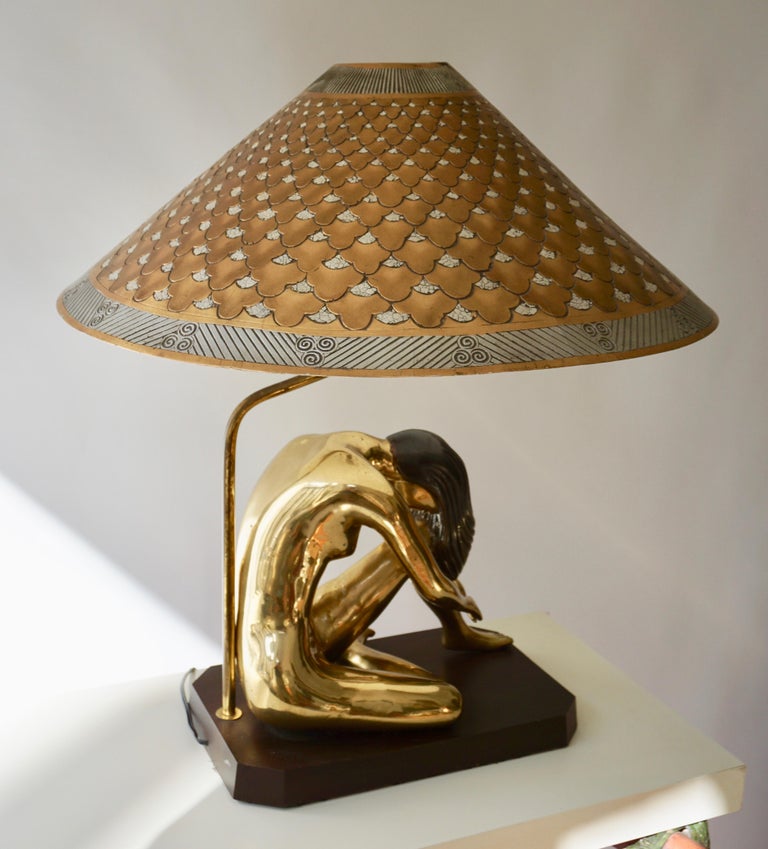 MidCentury Modern Sculptural Nude Female Figural Table Lamp at 1stDibs