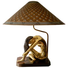 Mid-Century Modern Sculptural Nude Female Figural Table Lamp