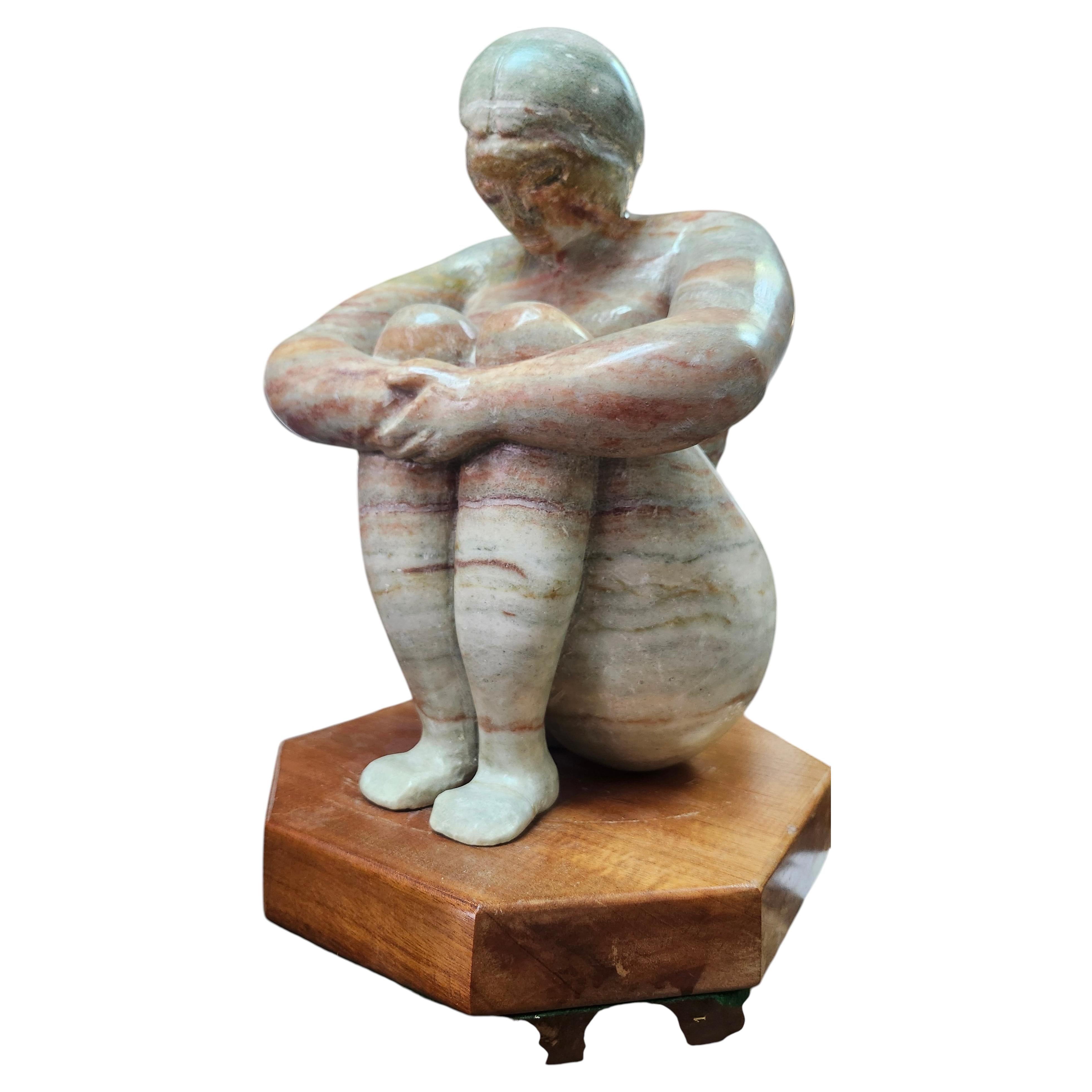 Mid-Century Modern Sculptural Onyx Figure of a Nude Woman by Anthony Gennarelli
