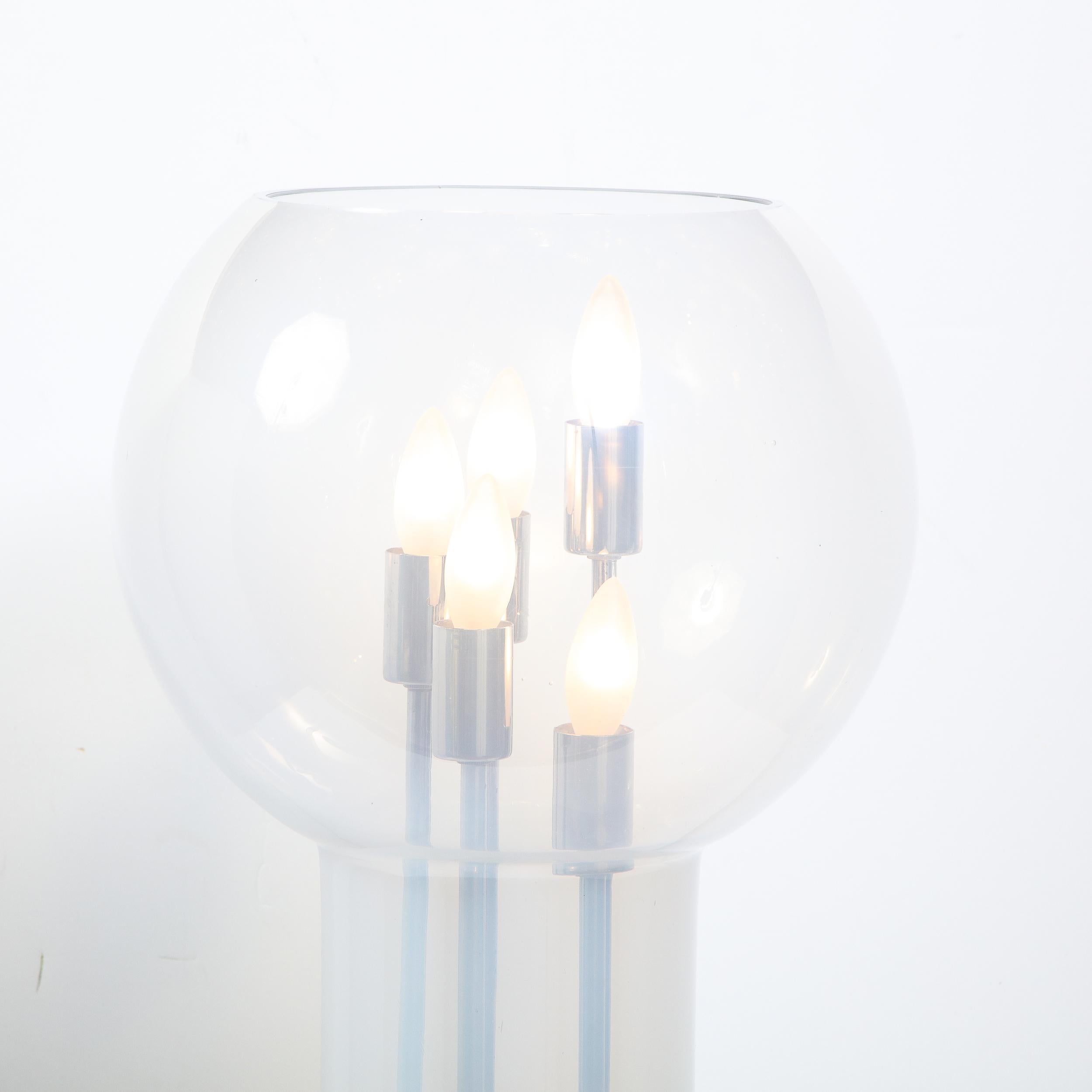 Lampe de bureau sculpturale en verre opalescent, moderne du milieu du siècle dernier en vente 4