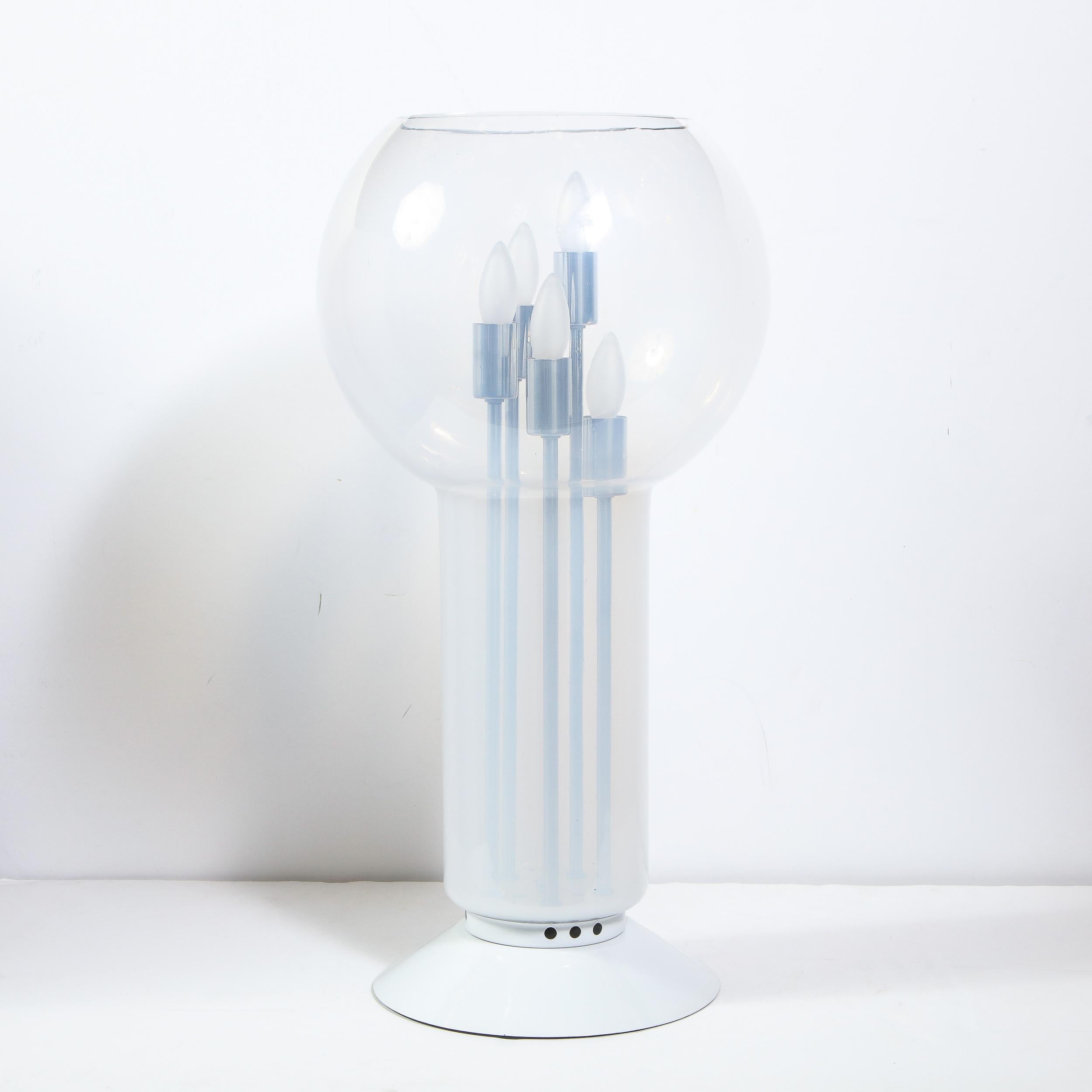 Mid-Century Modern Lampe de bureau sculpturale en verre opalescent, moderne du milieu du siècle dernier en vente
