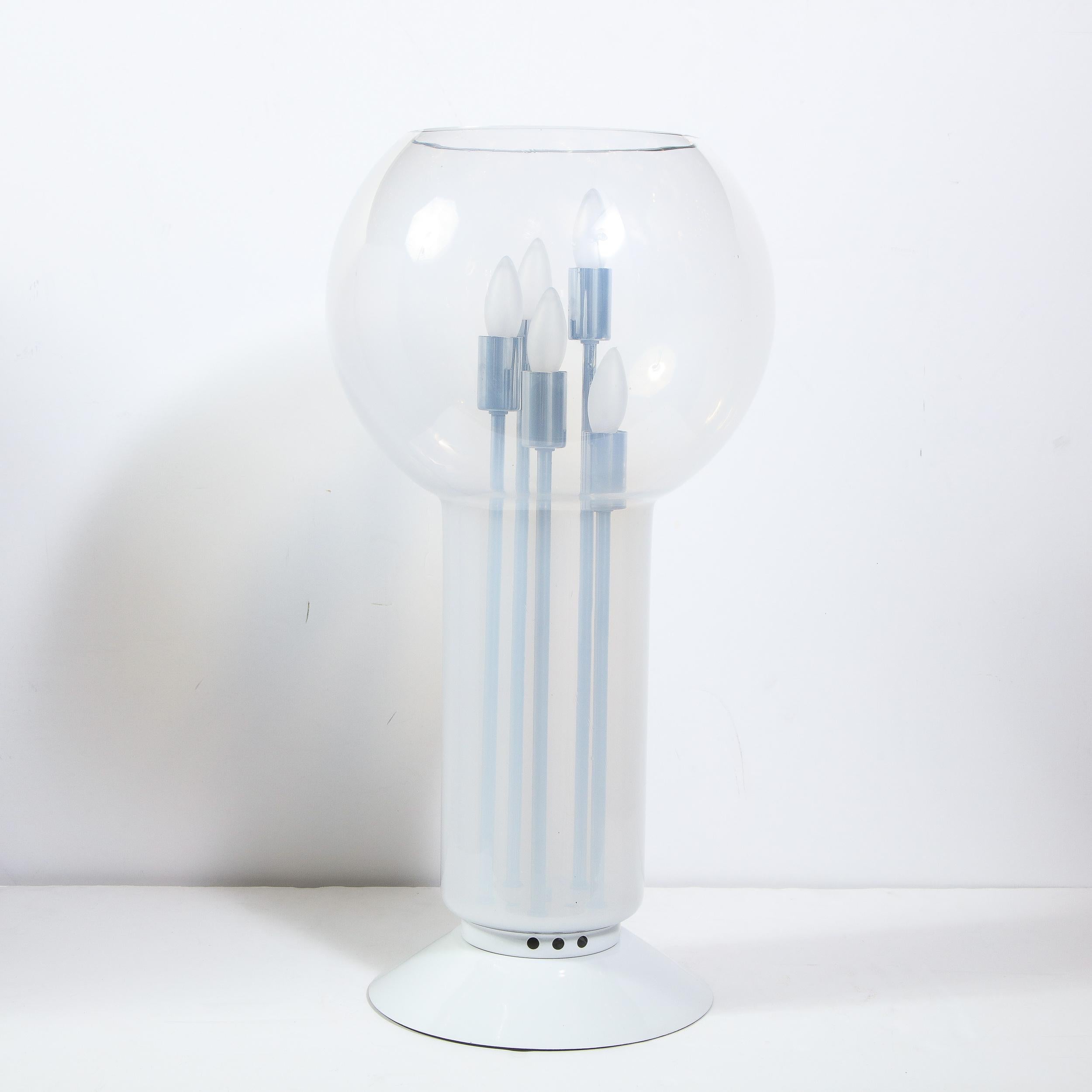 Mid-Century Modern Sculptural Opalescent Glass Table Lamp For Sale 1