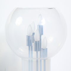 Mid-Century Modern Sculptural Opalescent Glass Table Lamp