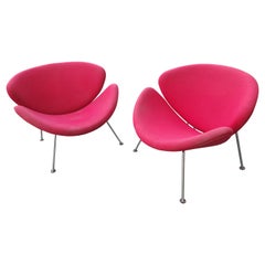 Mid-Century Modern Sculptural Orange Slice Lounge Chairs by Pierre Paulin