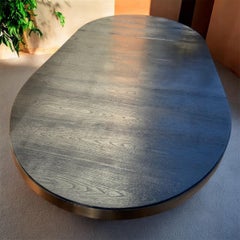 Mid-Century Modern Sculptural Oval Dining Table with Two Leaves - Seats up to 10