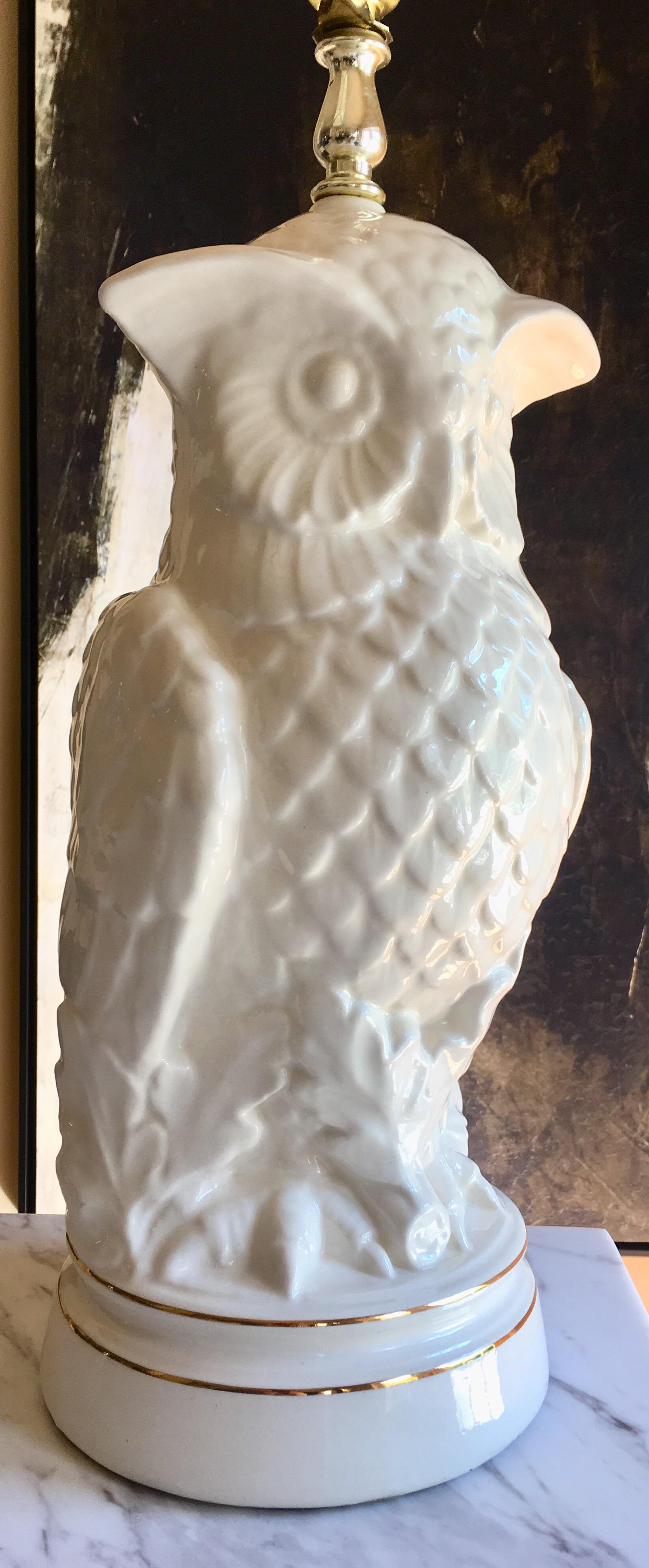 Late 20th Century Mid-Century Modern Sculptural Owl Table Lamp