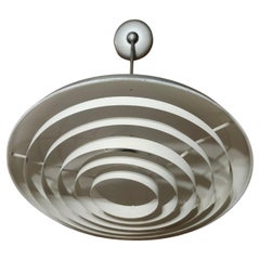 Mid-Century Modern Sculptural Pair of Saturn Style Pendant Lamps by Kurt Versen