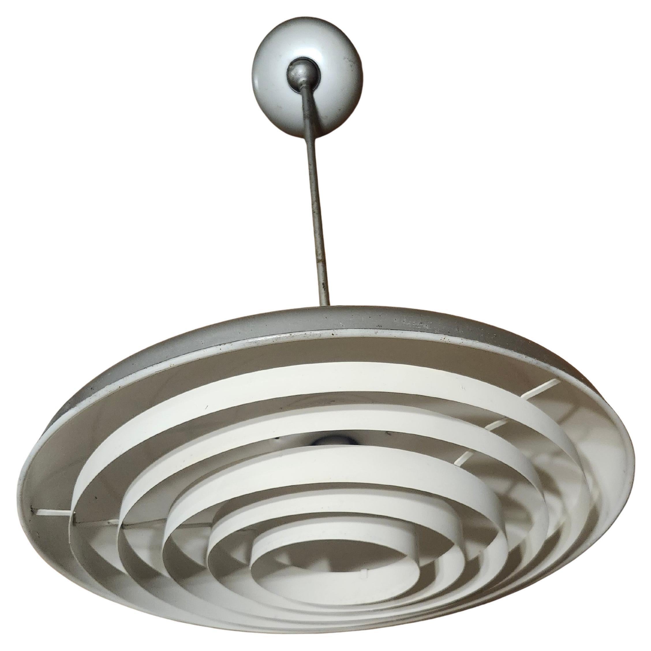 Fatto a mano Coppia di lampade a sospensione in stile Saturno di Kurt Versen, scultura moderna del metà secolo in vendita